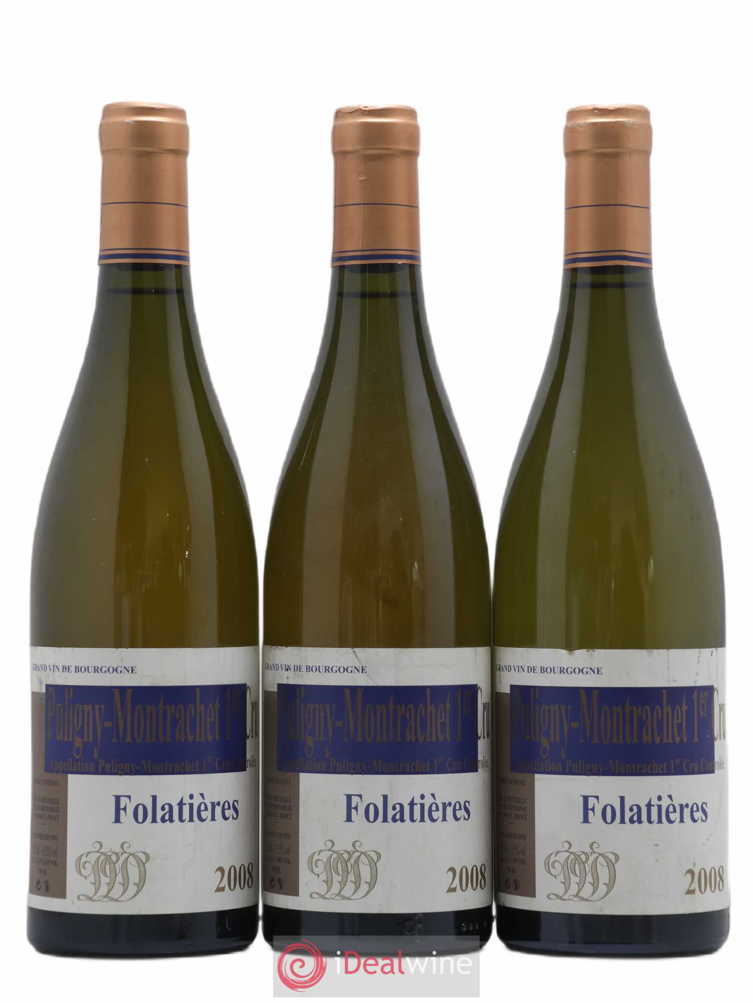 Puligny-Montrachet 1er Cru Folatières Henri Darnat 2008 - Posten von 3 Flaschen - 0