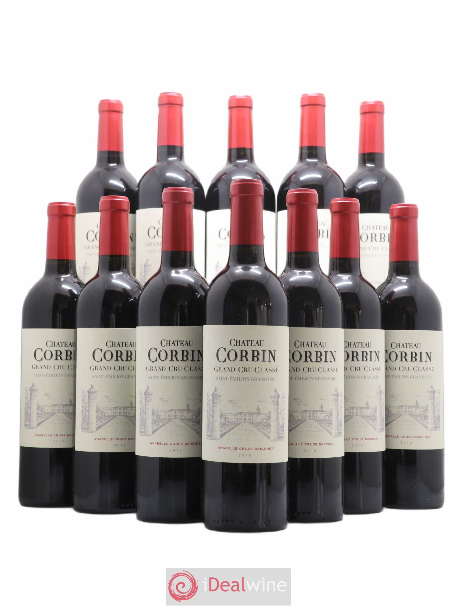 Château Corbin Grand Cru Classé 2016 - Lot de 12 bouteilles - 0