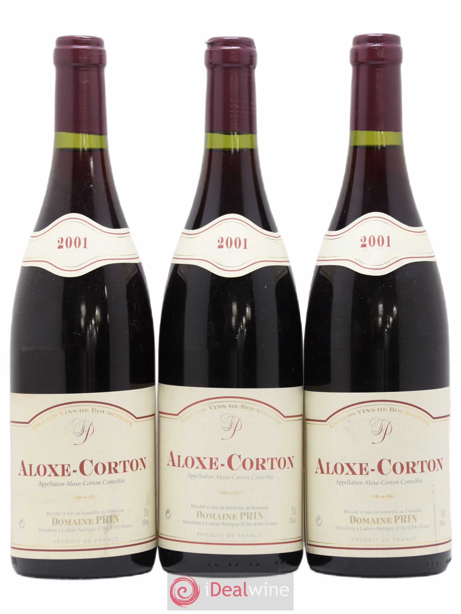 Aloxe-Corton Domaine Prin 2001 - Lot de 3 bouteilles - 0