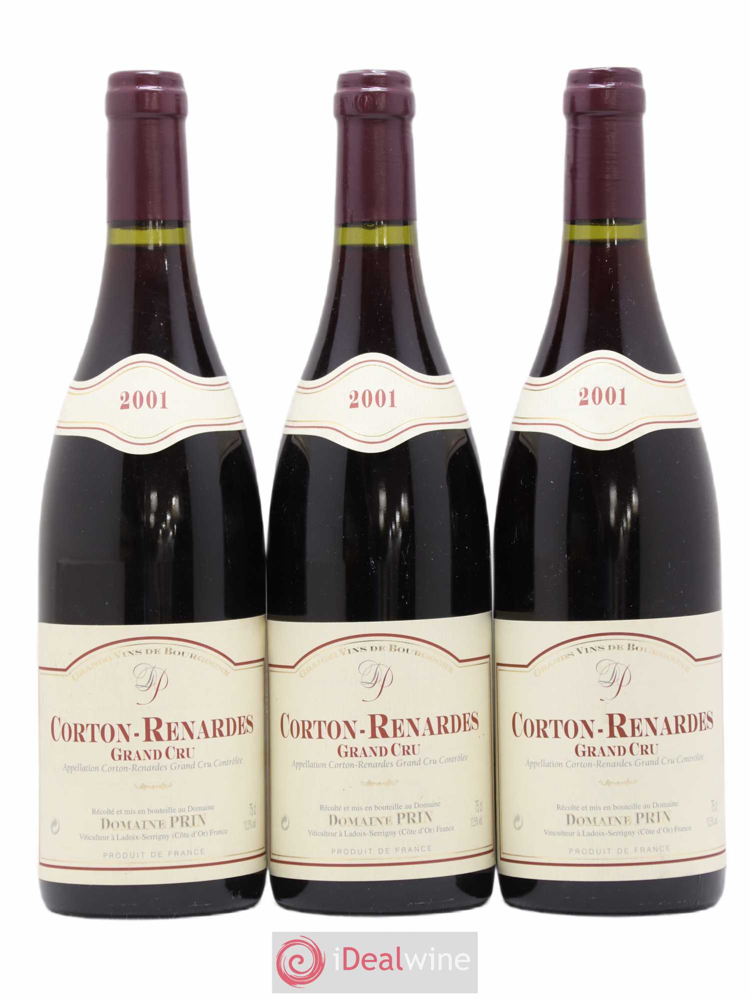 Corton Grand Cru Renardes domaine Prin 2001 - Posten von 3 Flaschen - 0