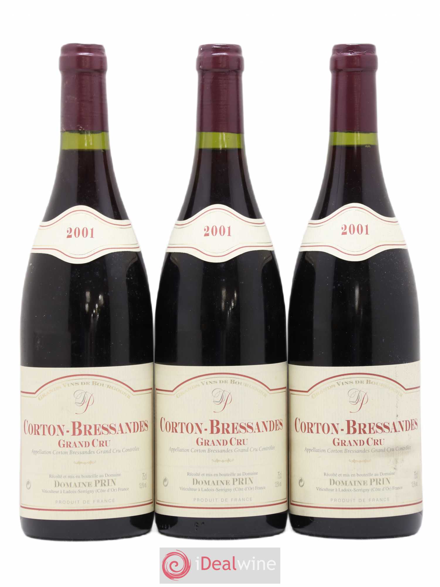 Corton Grand Cru Bressandes domaine Prin 2001 - Posten von 3 Flaschen - 0