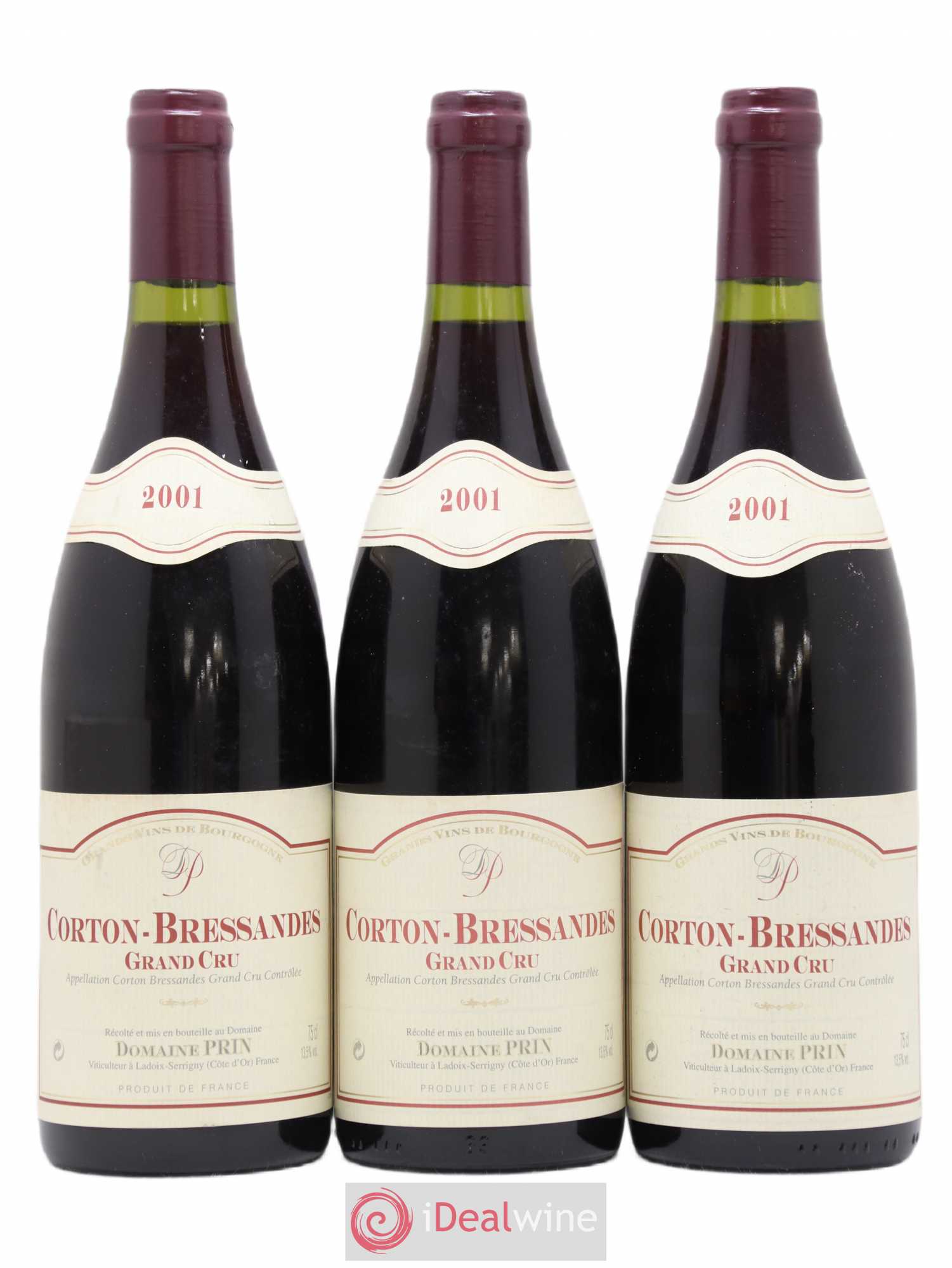 Corton Grand Cru Bressandes domaine Prin 2001 - Posten von 3 Flaschen - 0