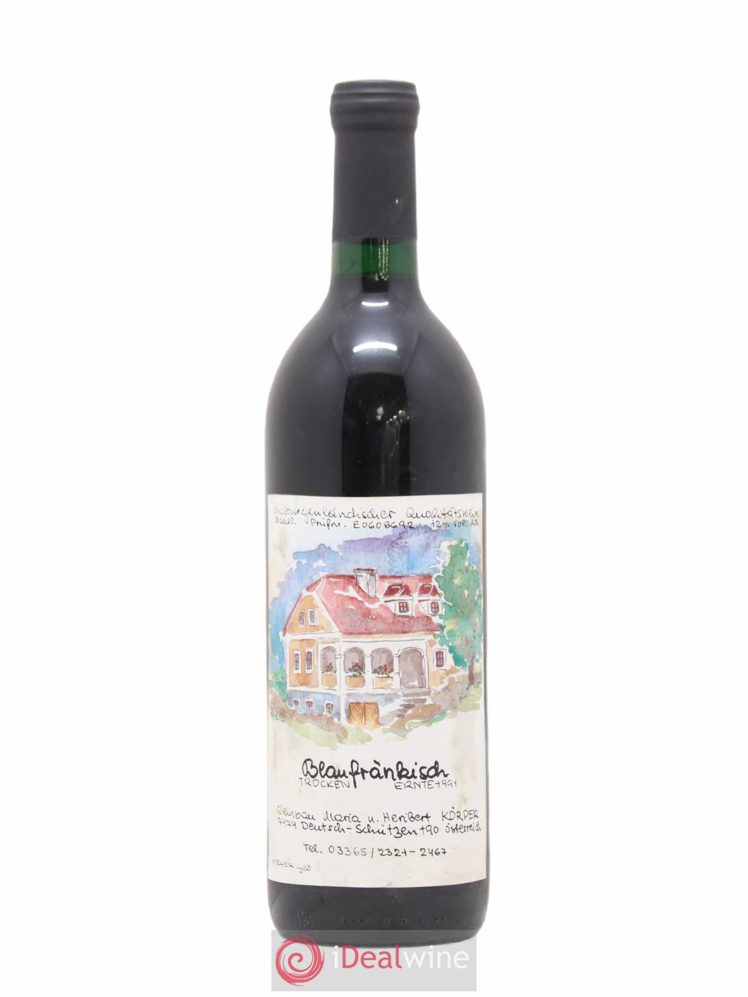 Autriche Blaufrankisch Trocken Ernte Weinbau Maria Korper 1991 - Posten von 1 Flasche - 0