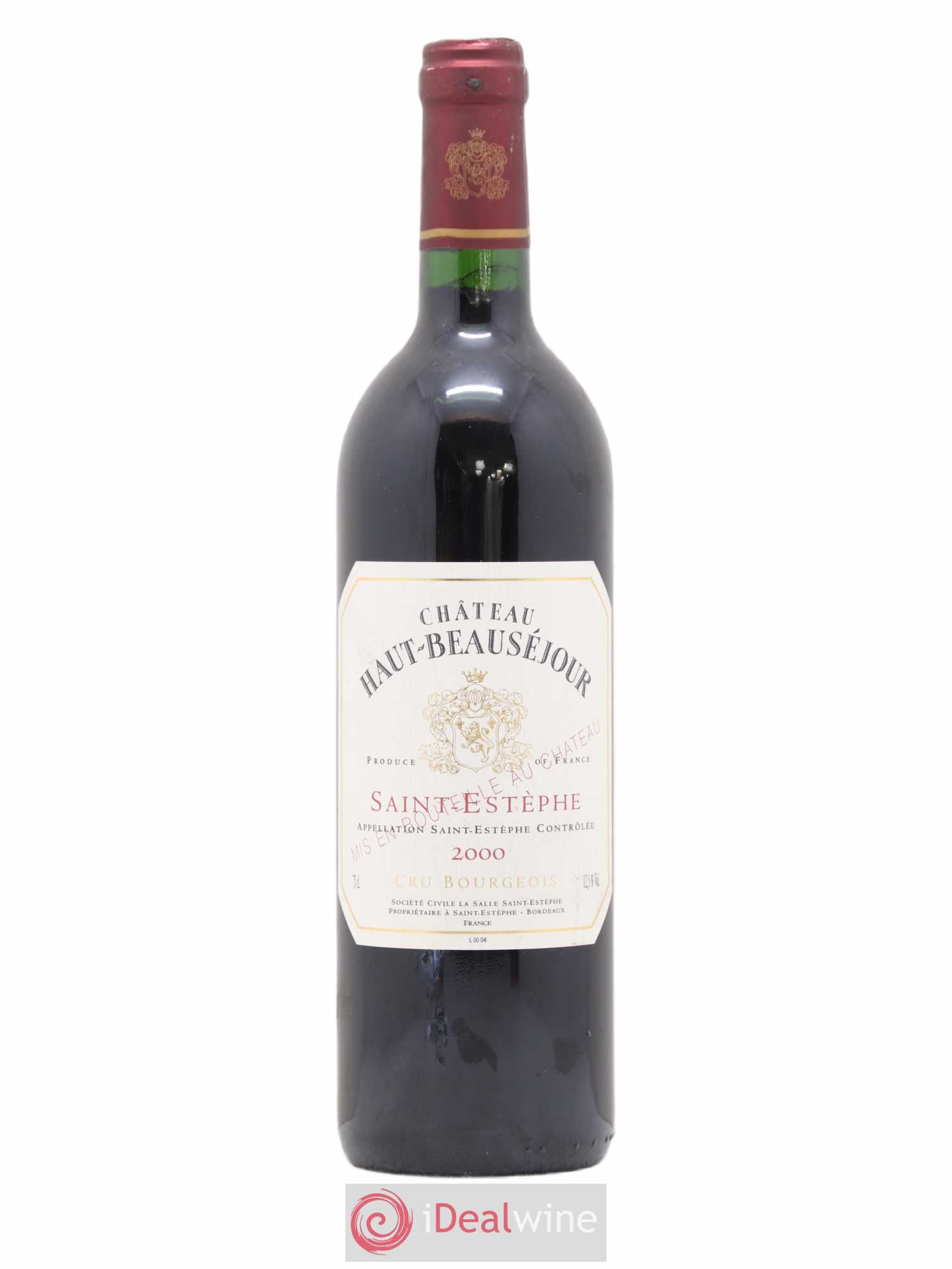 Château Haut Beauséjour Cru Bourgeois 2000 - Lot de 1 bouteille - 0