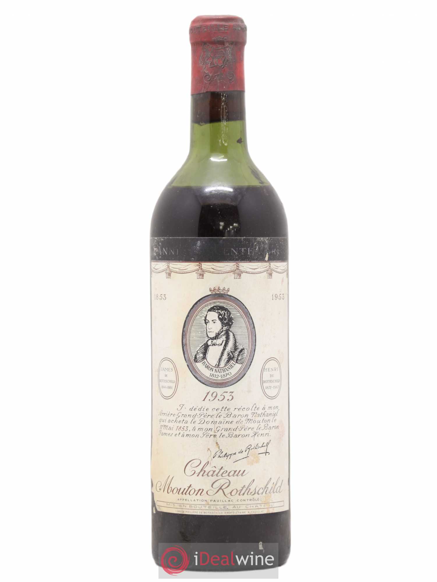 Château Mouton Rothschild 1er Grand Cru Classé 1953 - Lot de 1 bouteille - 0