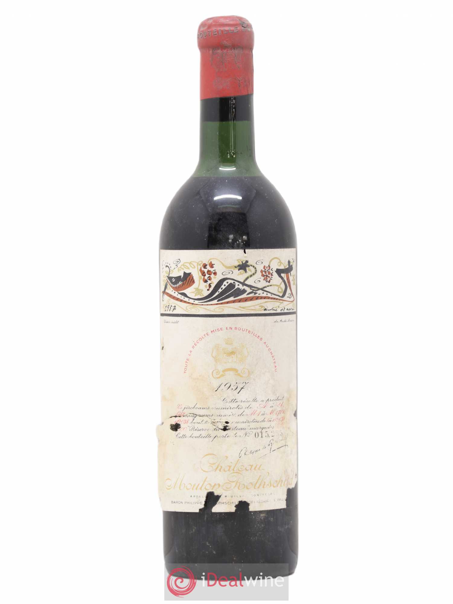 Château Mouton Rothschild 1er Grand Cru Classé 1957 - Lot de 1 bouteille - 0