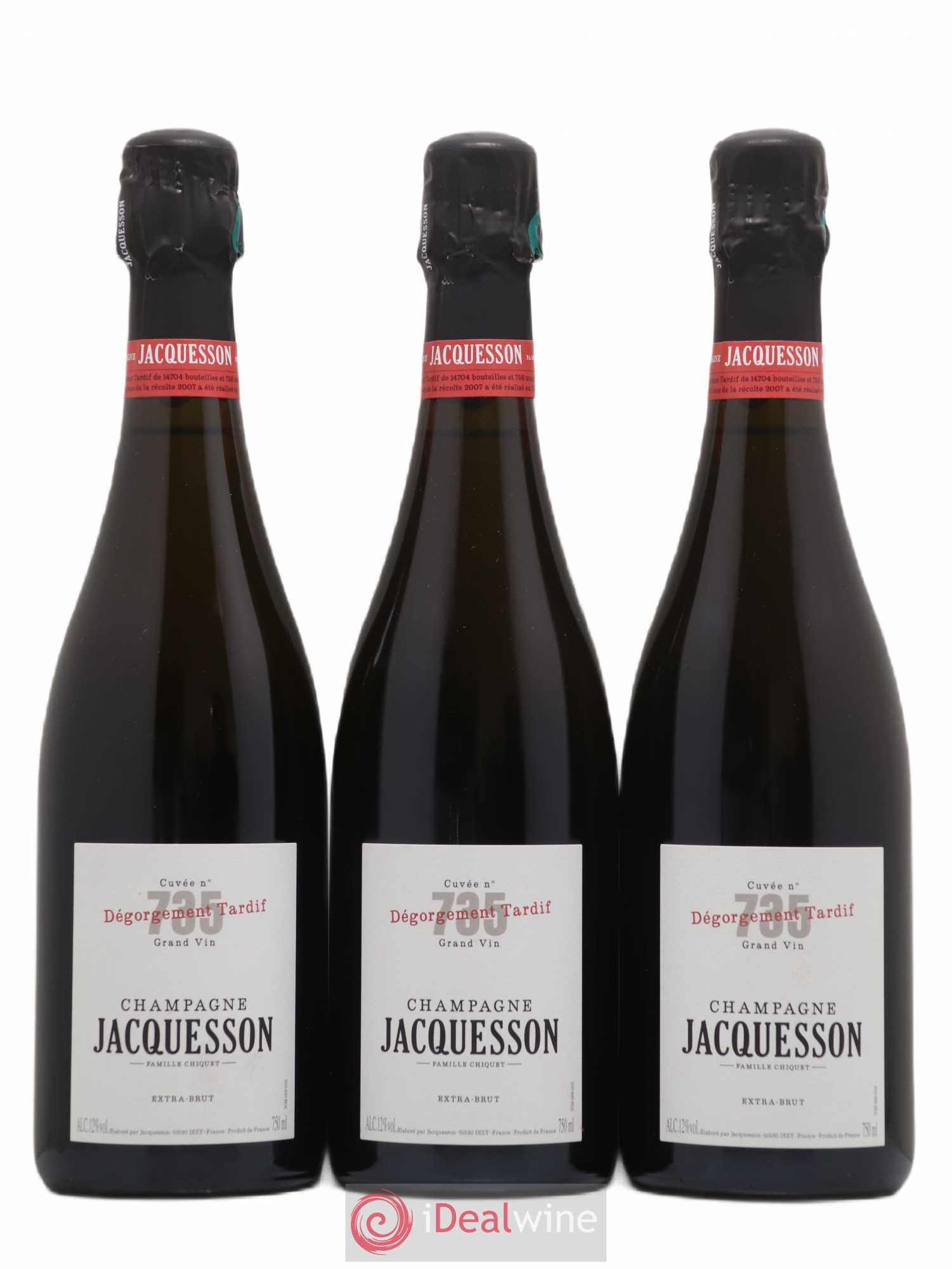 Cuvée 735 DT (Dégorgement Tardif) Extra-Brut Jacquesson Extra Brut - Lot de 3 bouteilles - 0