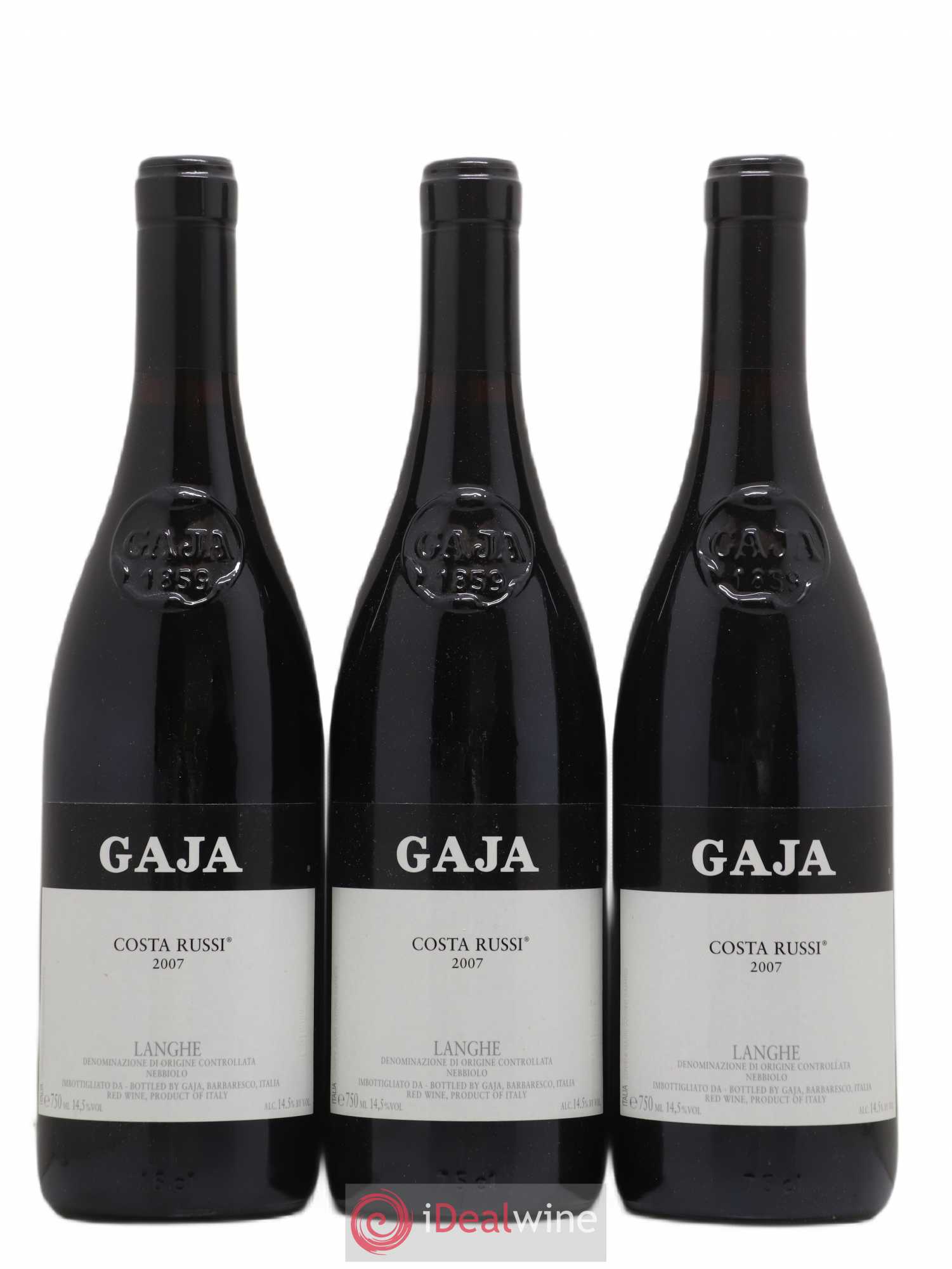 Langhe Costa Russi Angelo Gaja 2007 - Lot de 3 bouteilles - 0