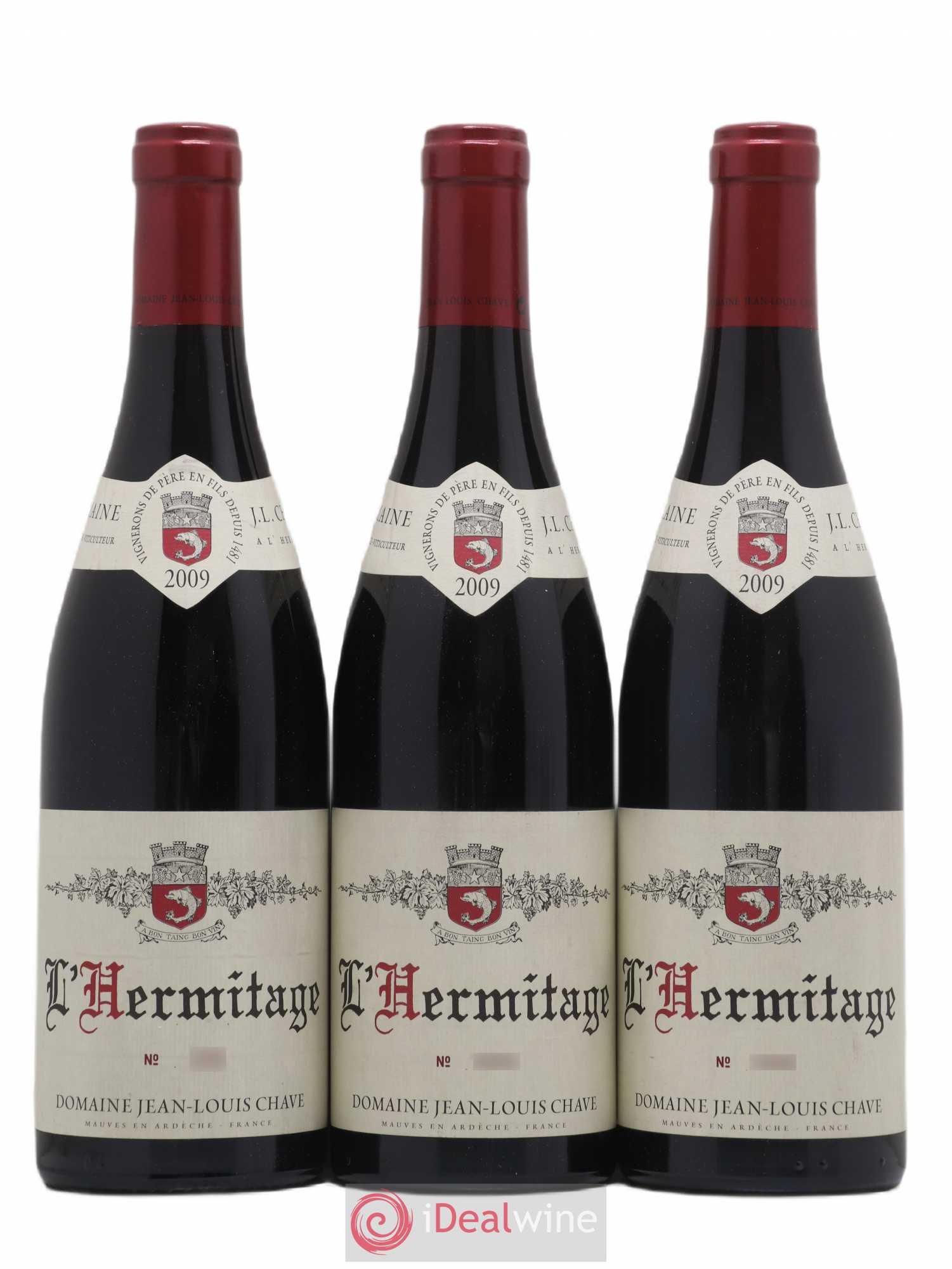 Hermitage Jean-Louis Chave 2009 - Lot de 3 bouteilles - 0