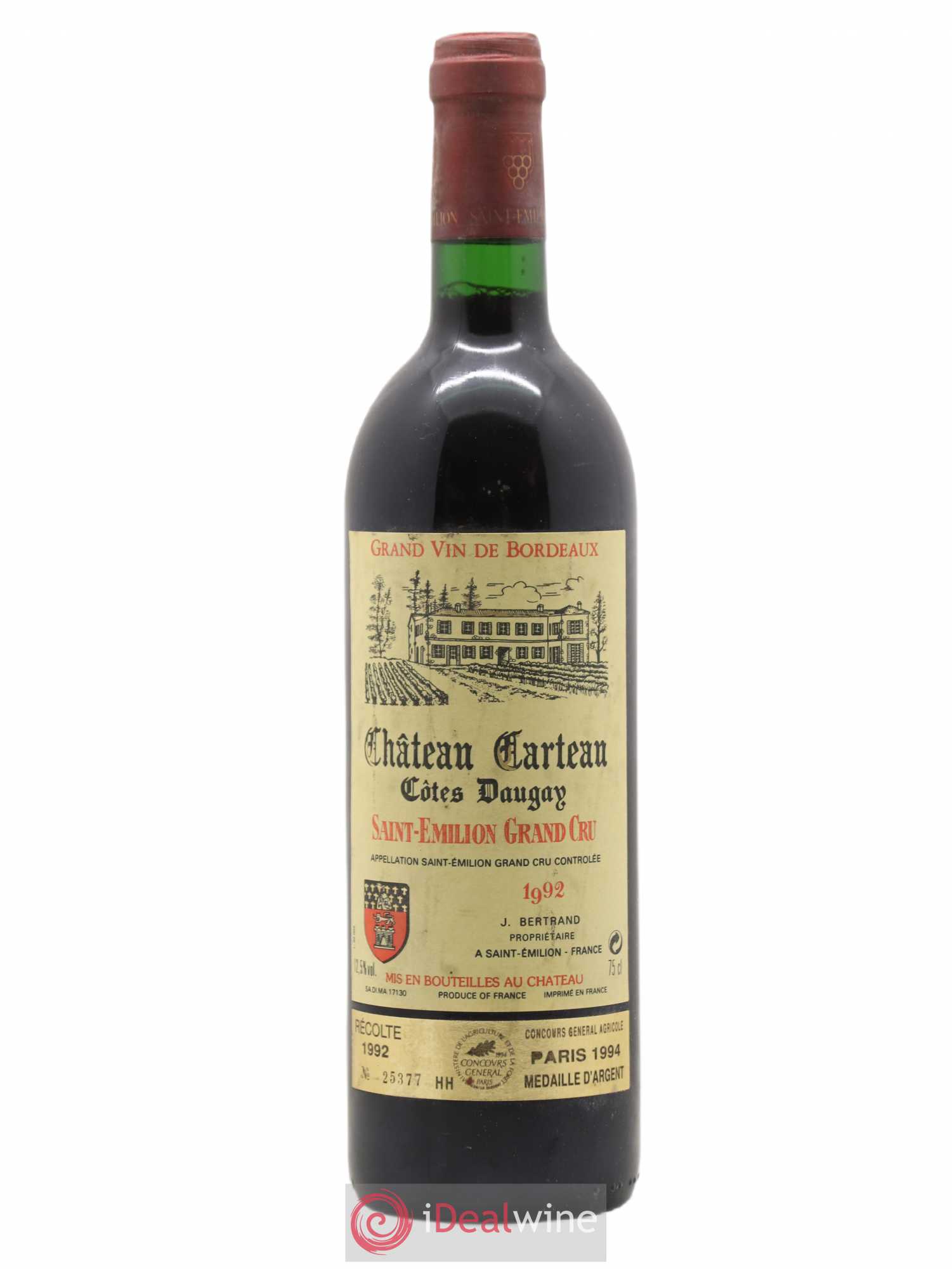 Saint-Émilion Grand Cru Carteau Côte Daugay 1992 - Posten von 1 Flasche - 0