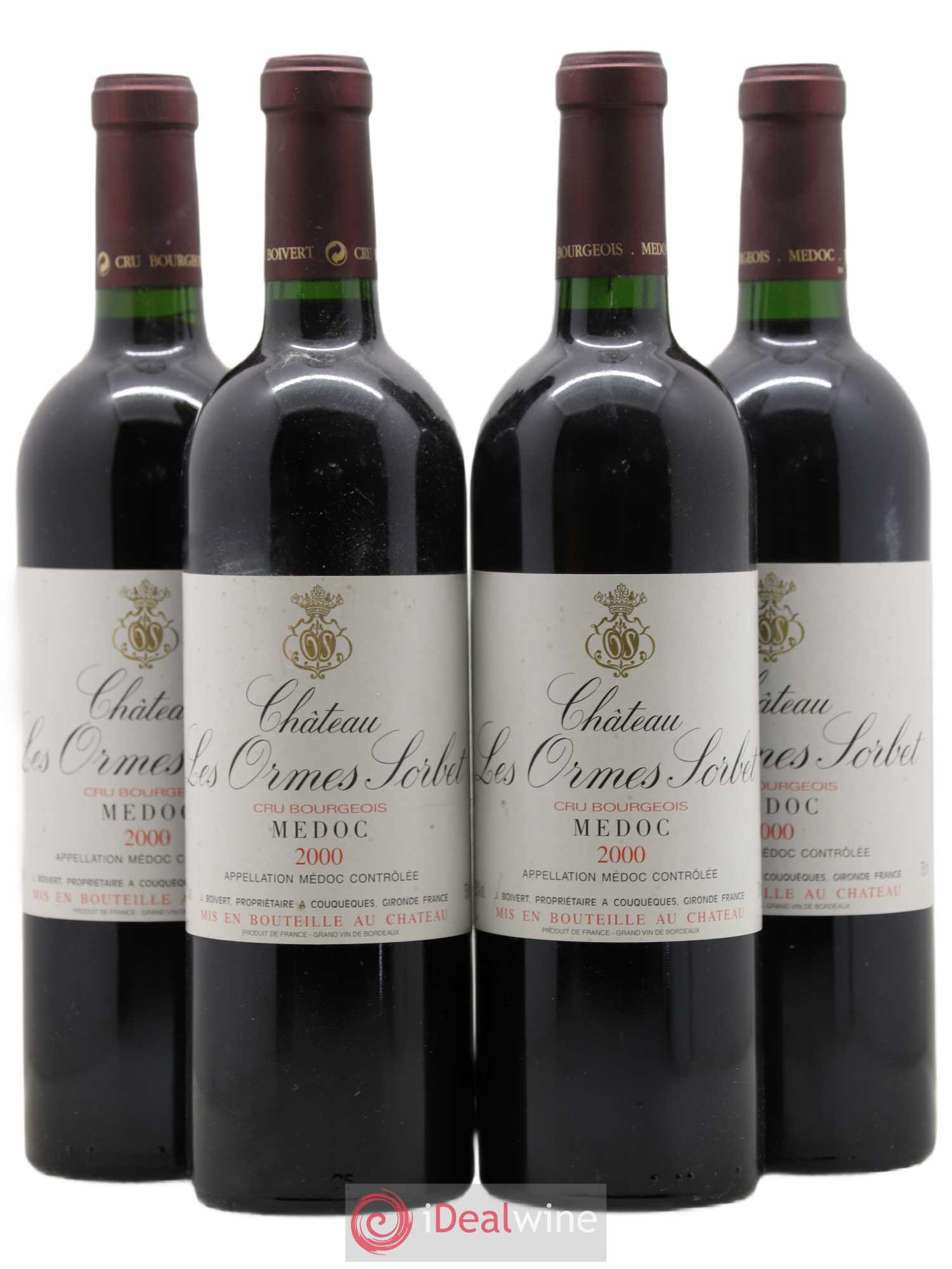 Château les Ormes Sorbet Cru Bourgeois 2000 - Lot de 4 bouteilles - 0