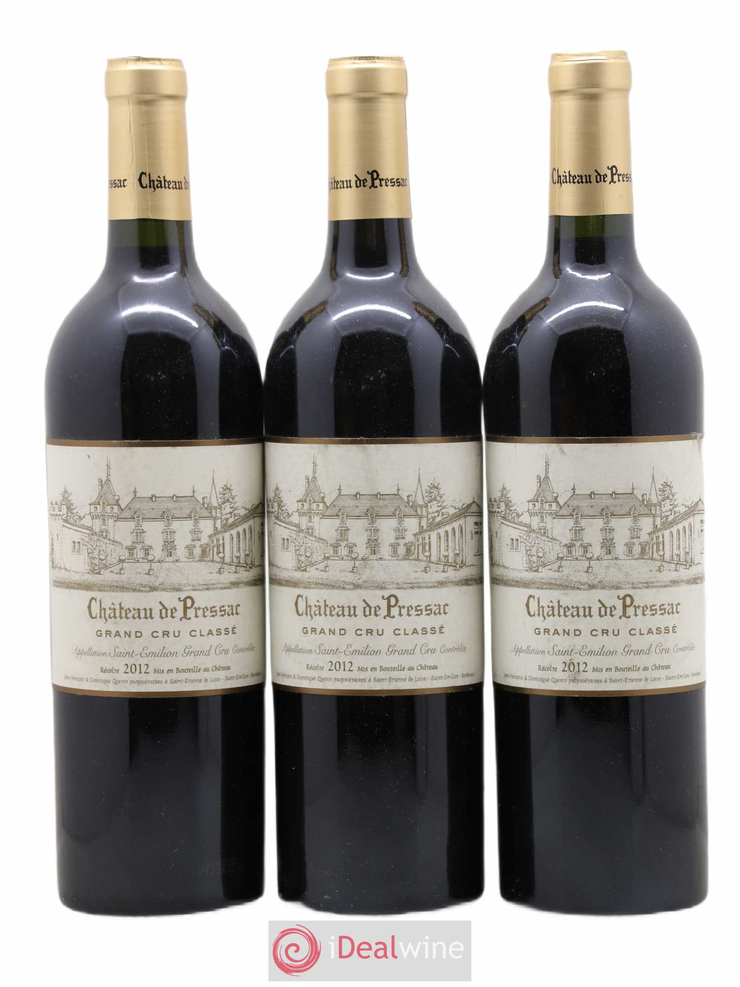 Château de Pressac Grand Cru Classé 2012 - Lot de 3 bouteilles - 0