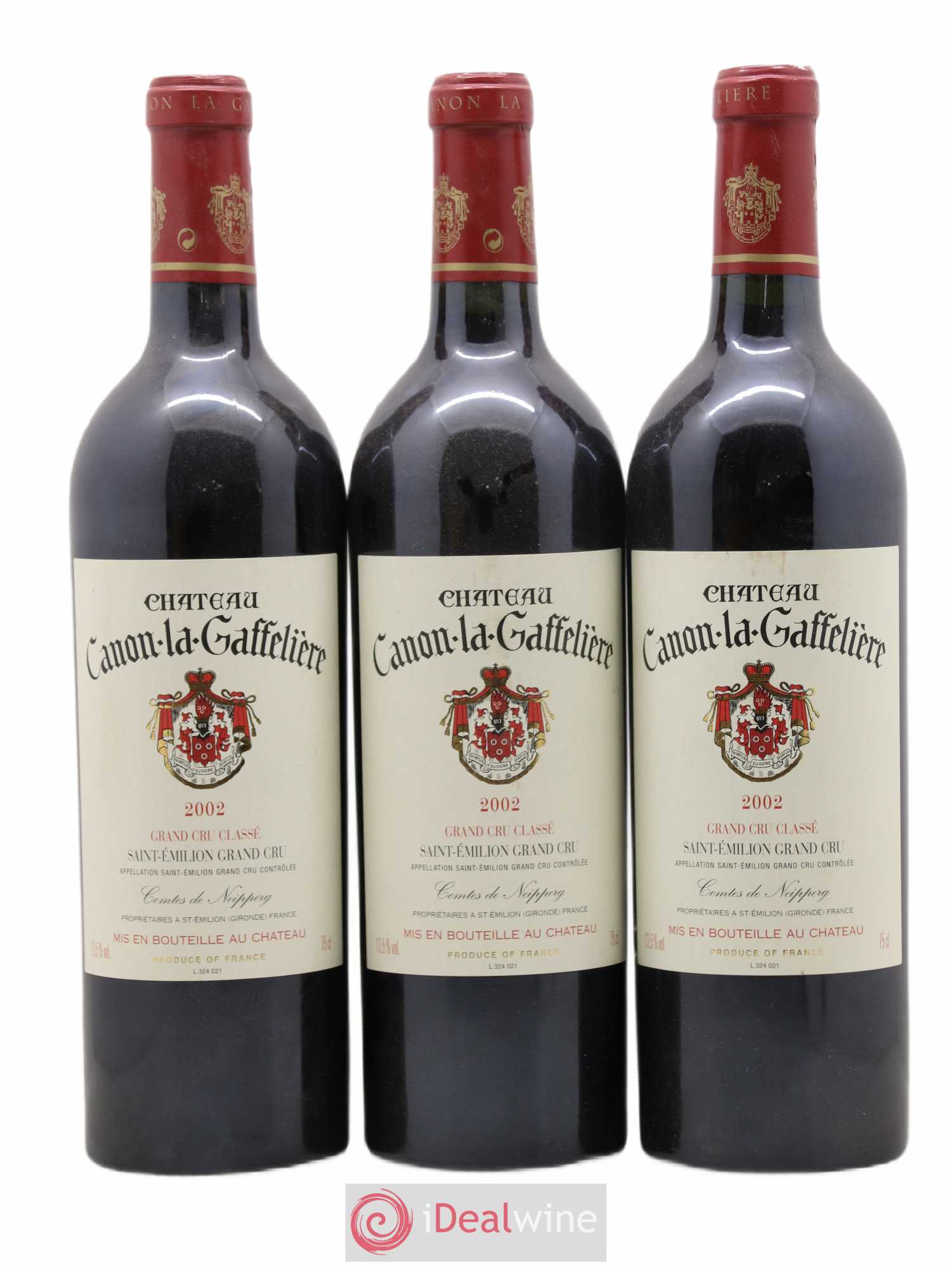 Château Canon la Gaffelière 1er Grand Cru Classé B 2002 - Lot de 3 bouteilles - 0
