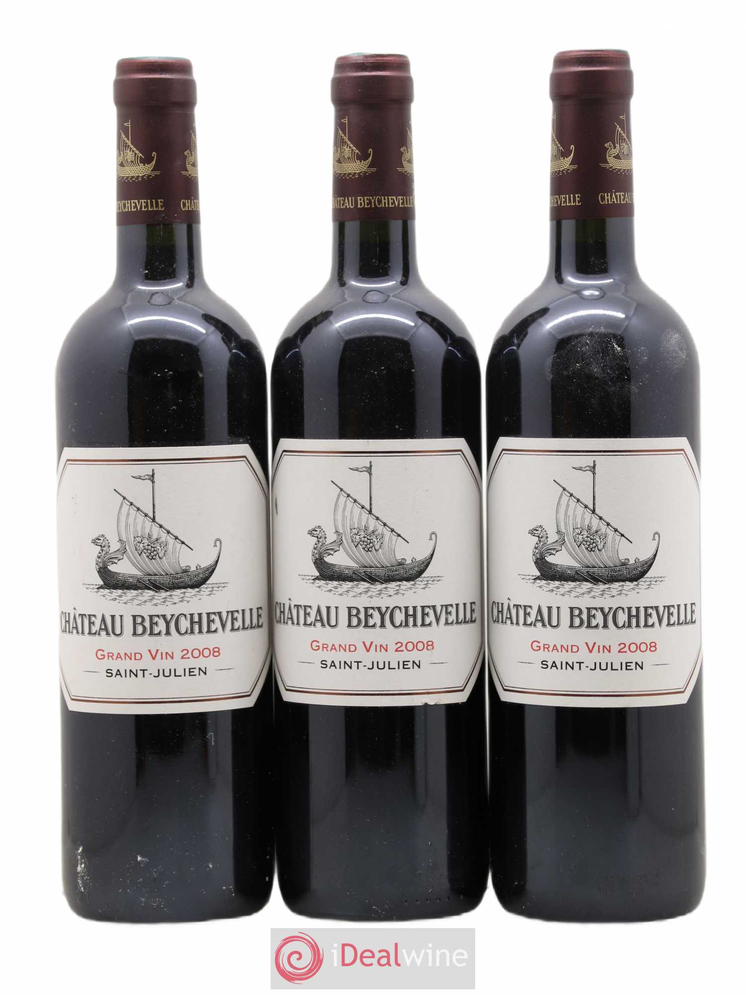 Château Beychevelle 4ème Grand Cru Classé 2008 - Lot de 3 bouteilles - 0