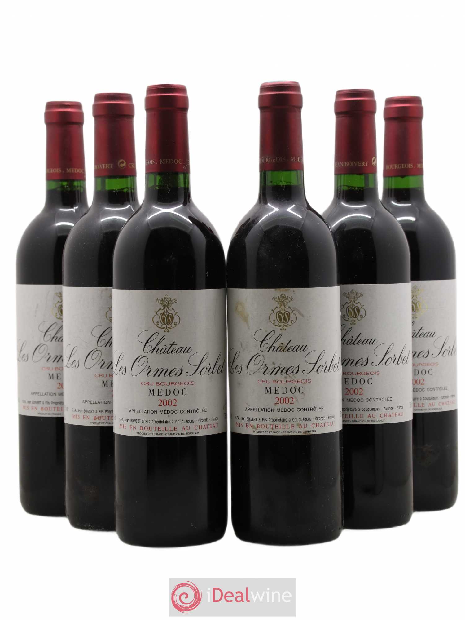 Château les Ormes Sorbet Cru Bourgeois 2002 - Lot de 6 bouteilles - 0