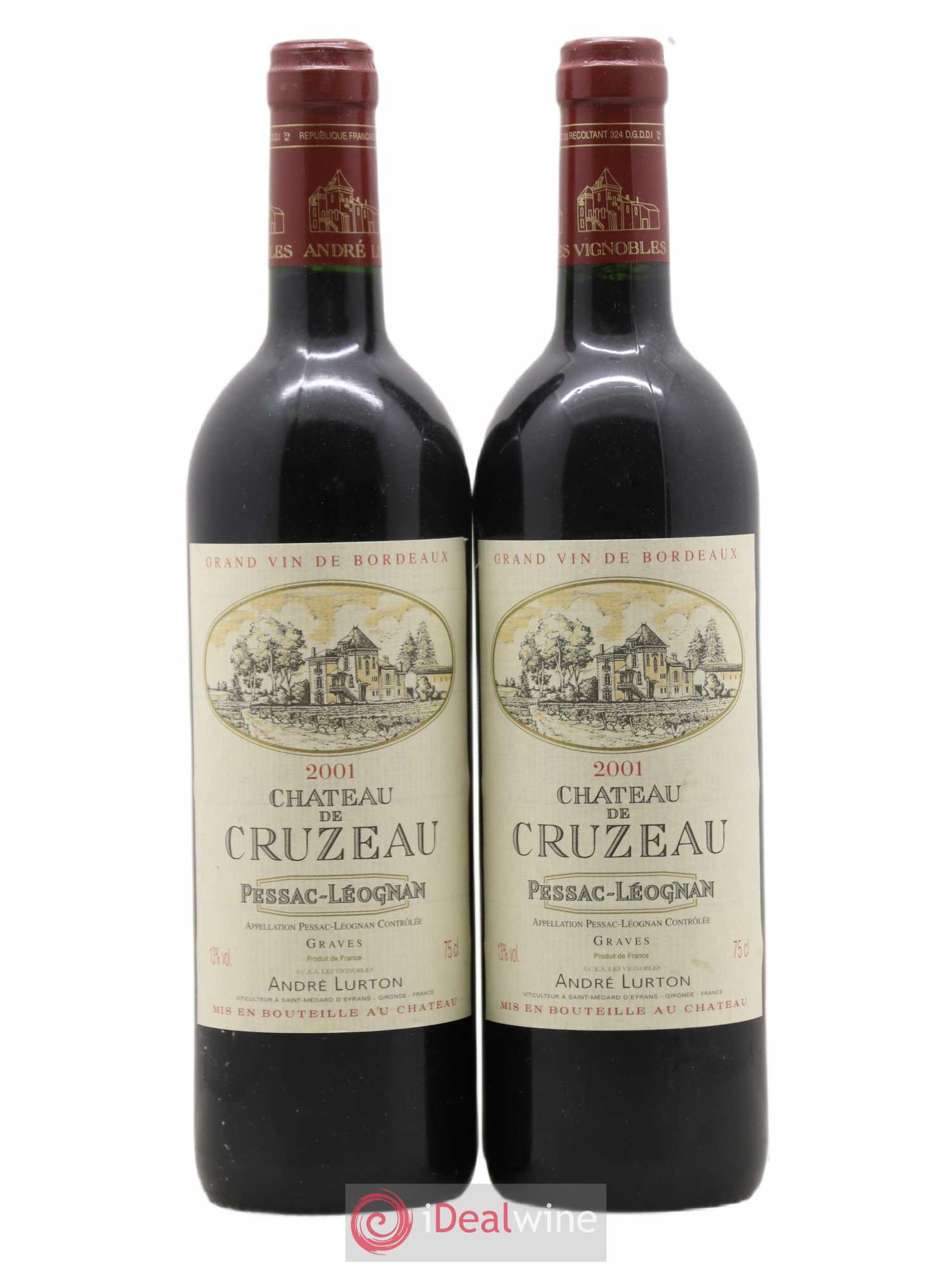 Château de Cruzeau 2001 - Lot de 2 bouteilles - 0