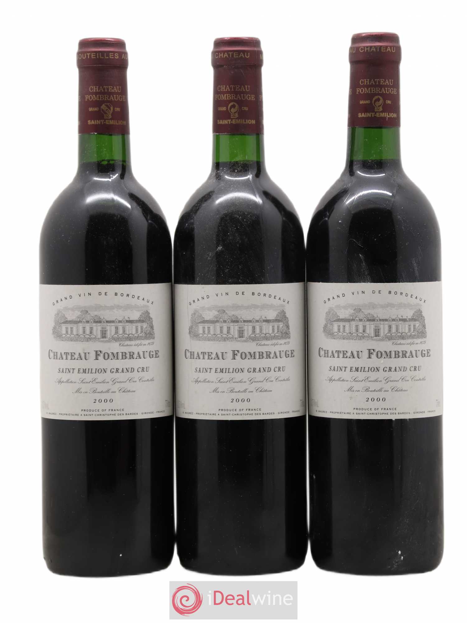 Château Fombrauge Grand Cru Classé 2000 - Lot de 3 bouteilles - 0