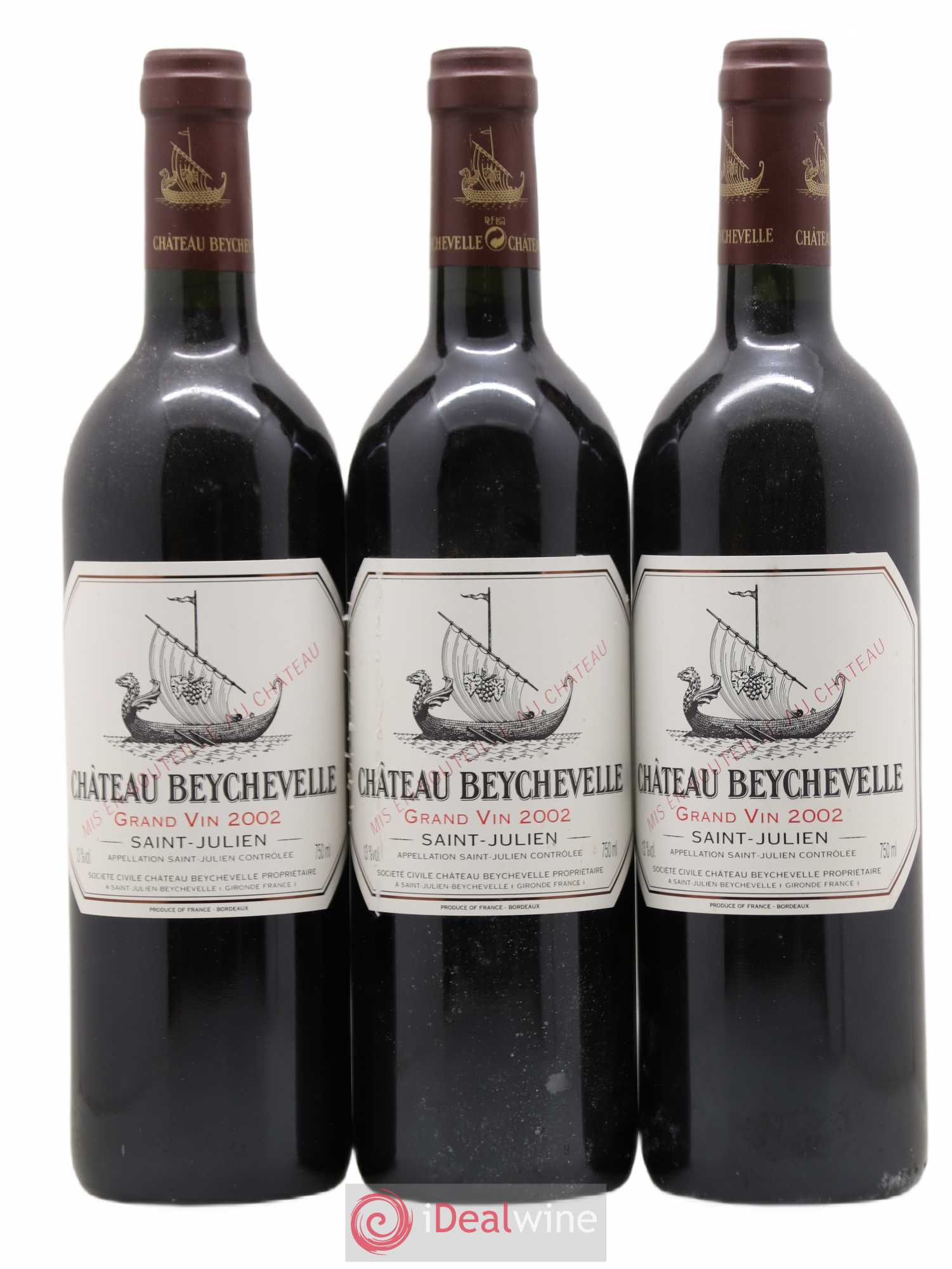 Château Beychevelle 4ème Grand Cru Classé 2002 - Lot de 3 bouteilles - 0