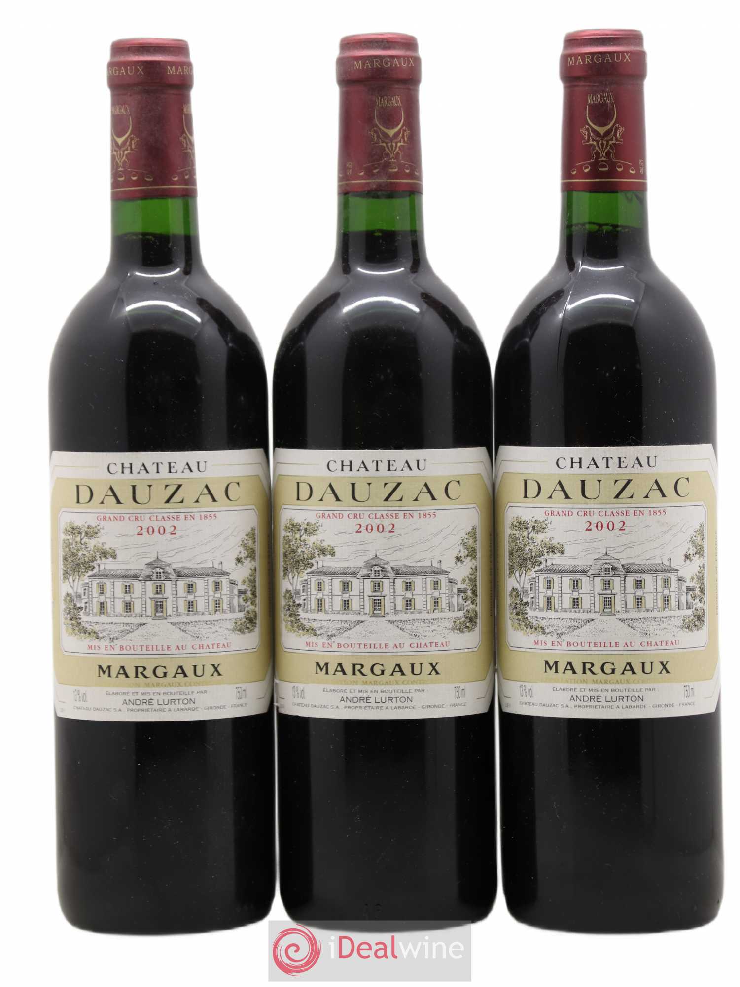 Château Dauzac 5ème Grand Cru Classé 2002 - Lot de 3 bouteilles - 0