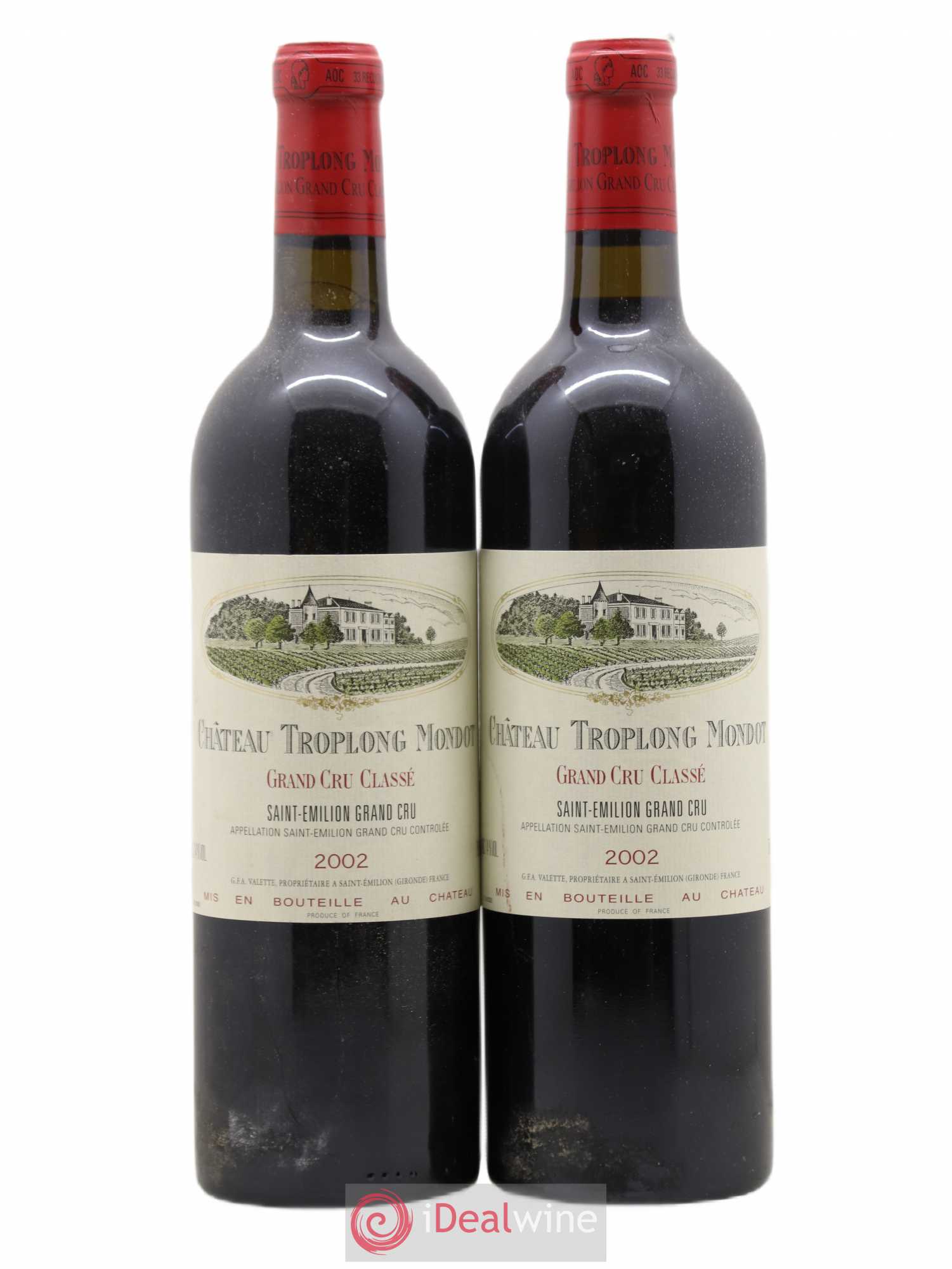 Château Troplong Mondot 1er Grand Cru Classé B 2002 - Lot de 2 bouteilles - 0