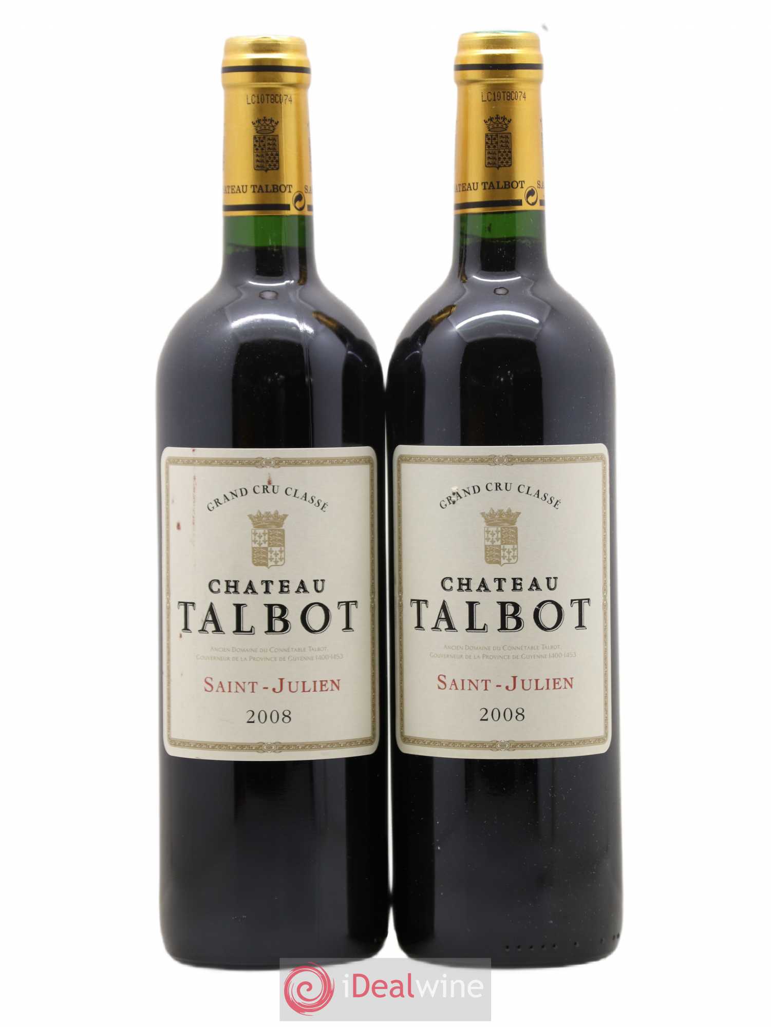 Château Talbot 4ème Grand Cru Classé 2008 - Lot de 2 bouteilles - 0
