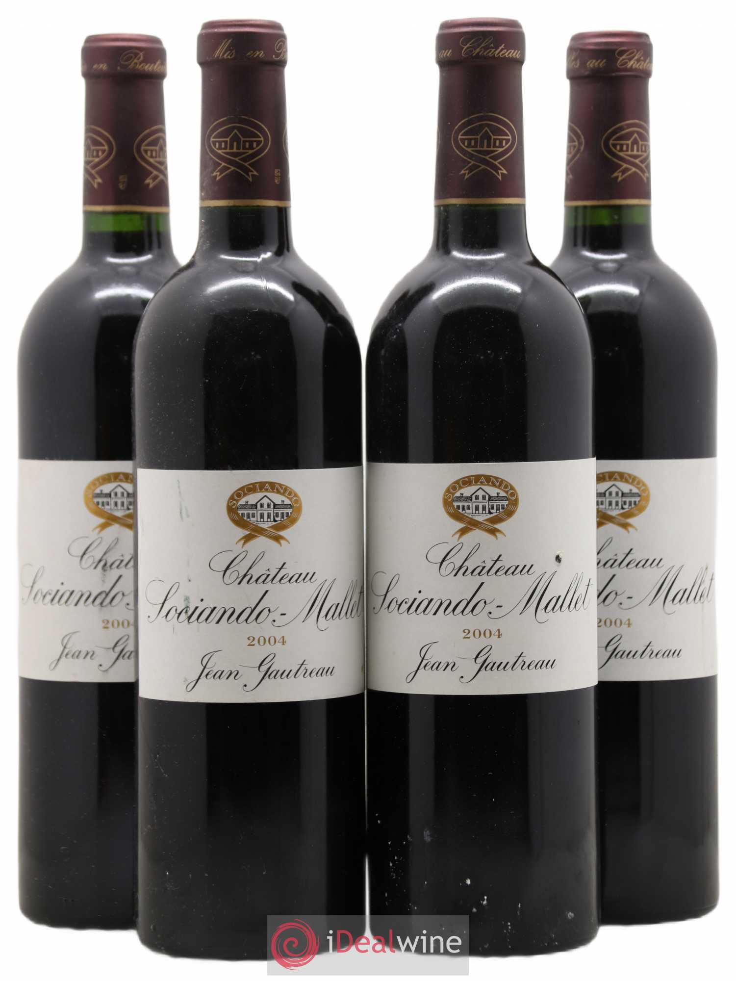 Château Sociando Mallet 2004 - Lot de 4 bouteilles - 0