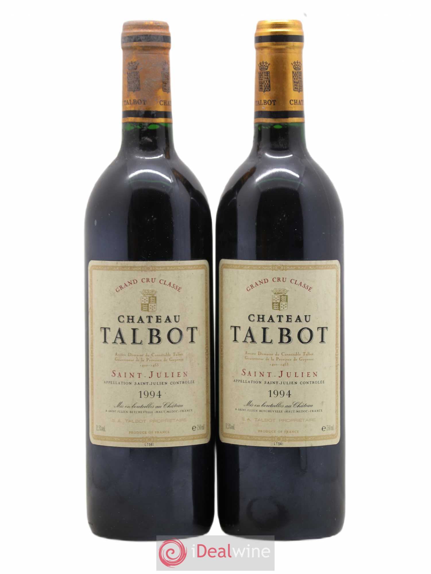 Château Talbot 4ème Grand Cru Classé 1994 - Lot de 2 bouteilles - 0