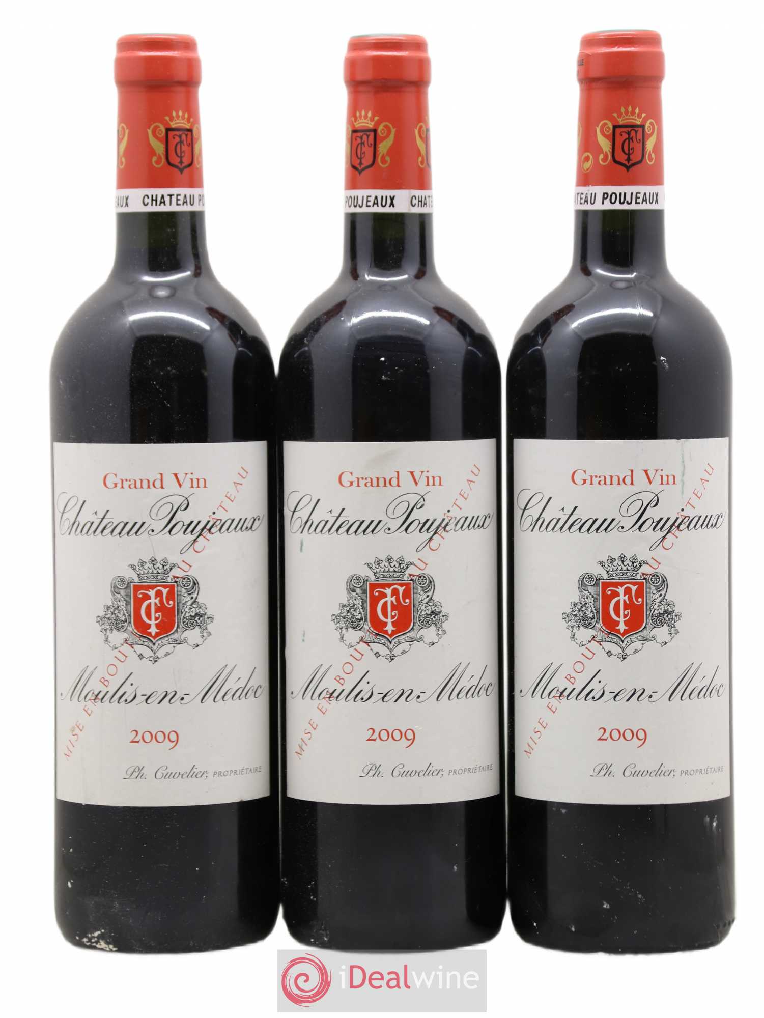 Château Poujeaux 2009 - Lot de 3 bouteilles - 0