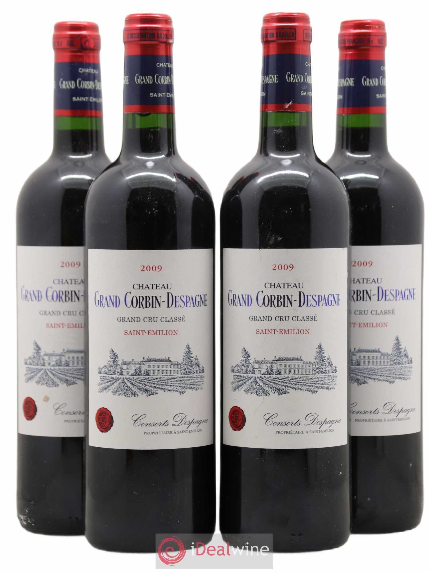 Château Grand Corbin Despagne Grand Cru Classé 2009 - Lot de 4 bouteilles - 0