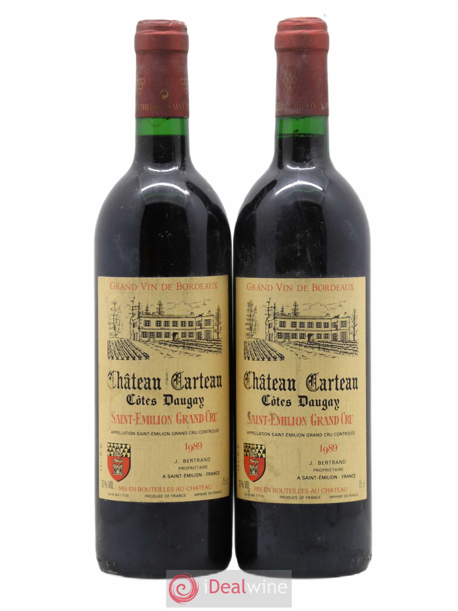 Saint-Émilion Grand Cru Carteau Côte Daugay 1989 - Posten von 2 Flaschen - 0