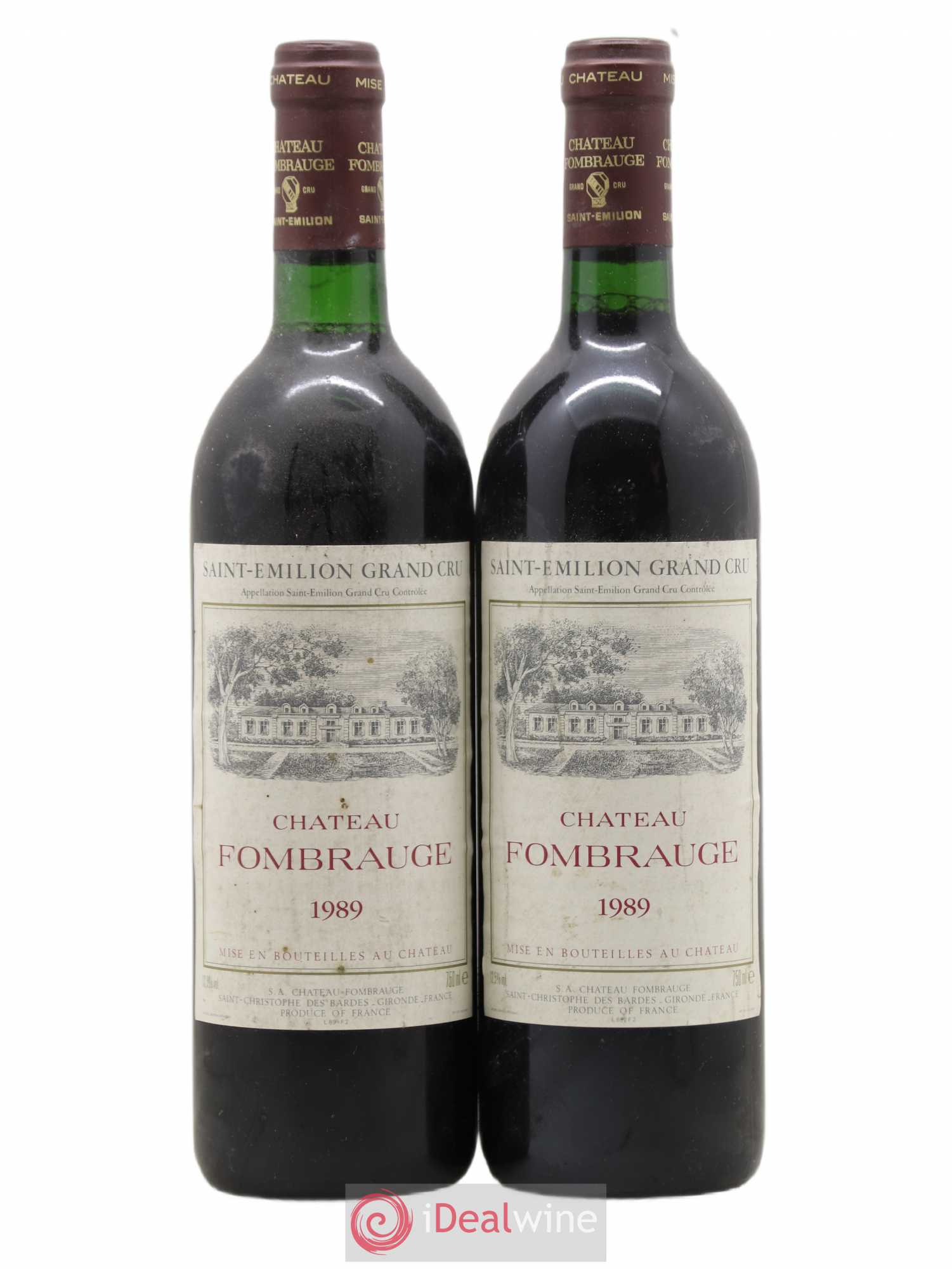 Château Fombrauge Grand Cru Classé 1989 - Lot de 2 bouteilles - 0