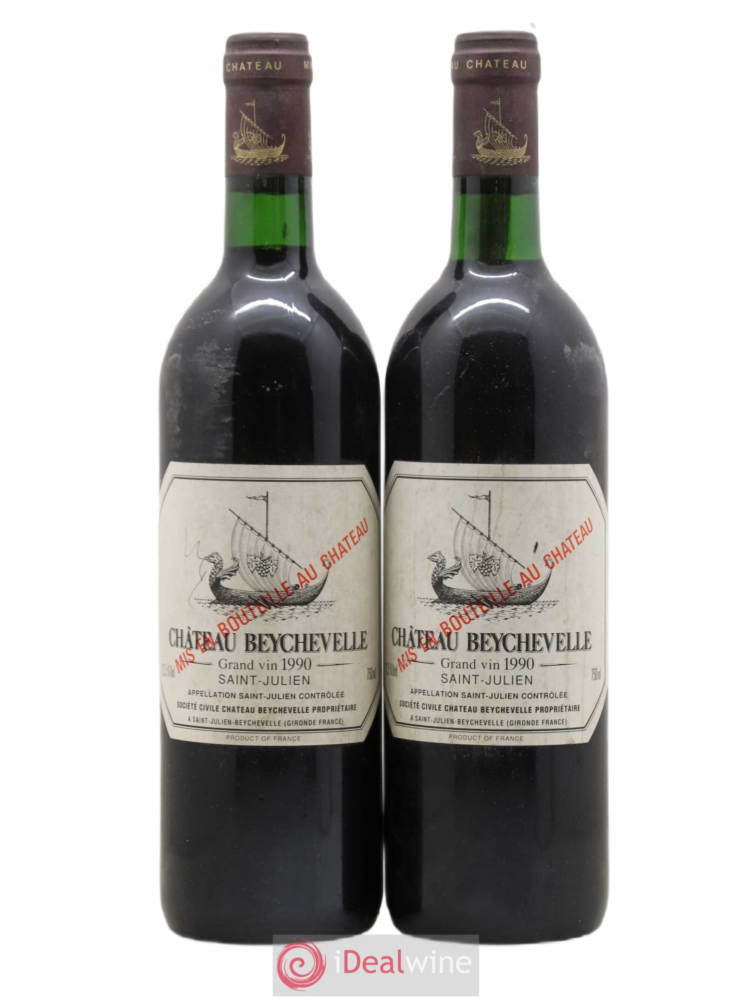 Château Beychevelle 4ème Grand Cru Classé 1990 - Lot de 2 bouteilles - 0