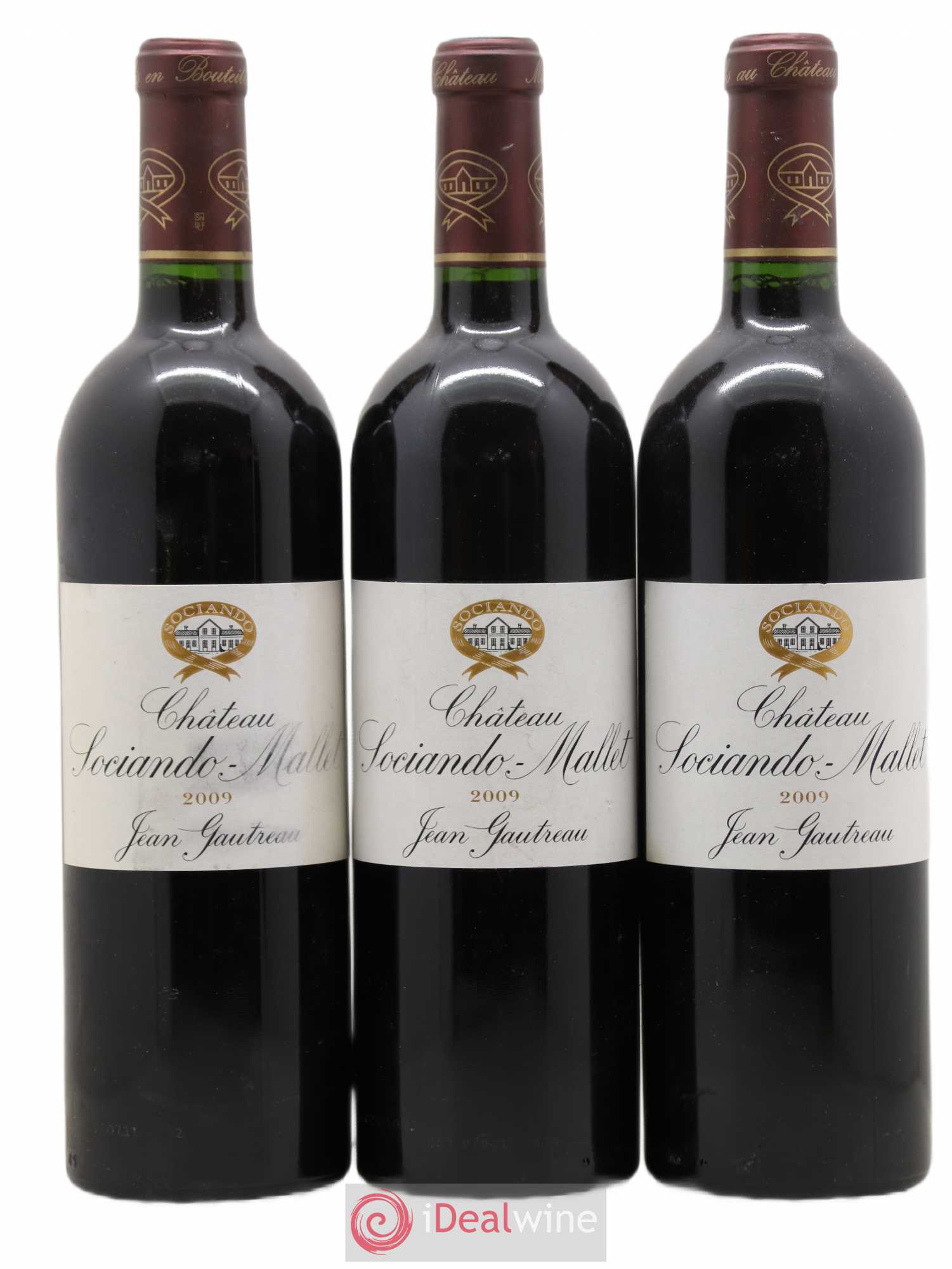 Château Sociando Mallet 2009 - Lot de 3 bouteilles - 0