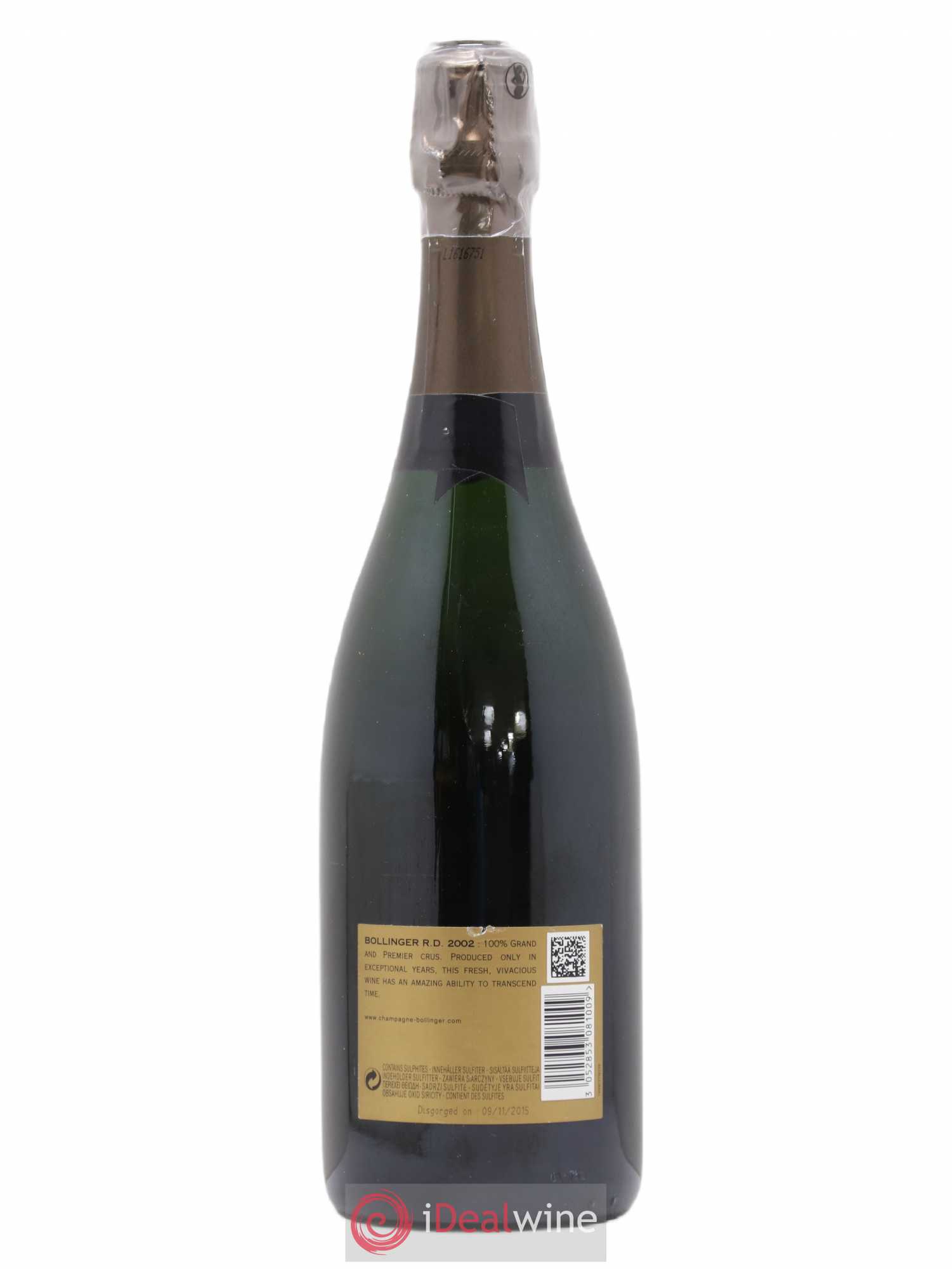 R.D. Extra-Brut Bollinger 2002 - Lot de 1 bouteille - 1