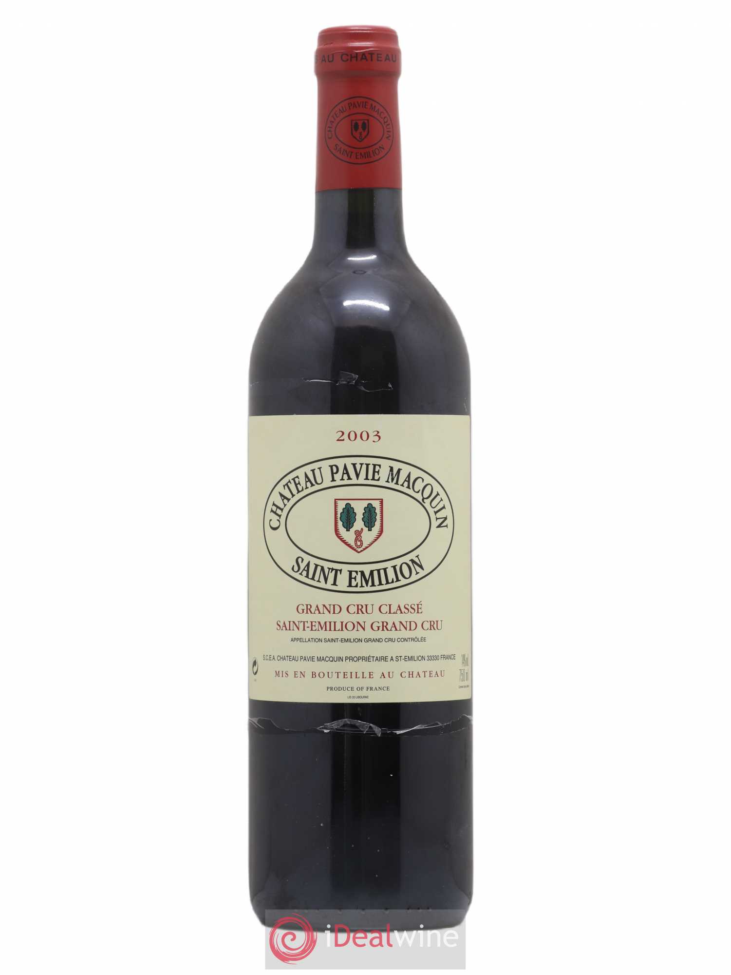 Château Pavie Macquin 1er Grand Cru Classé B 2003 - Lot de 1 bouteille - 0