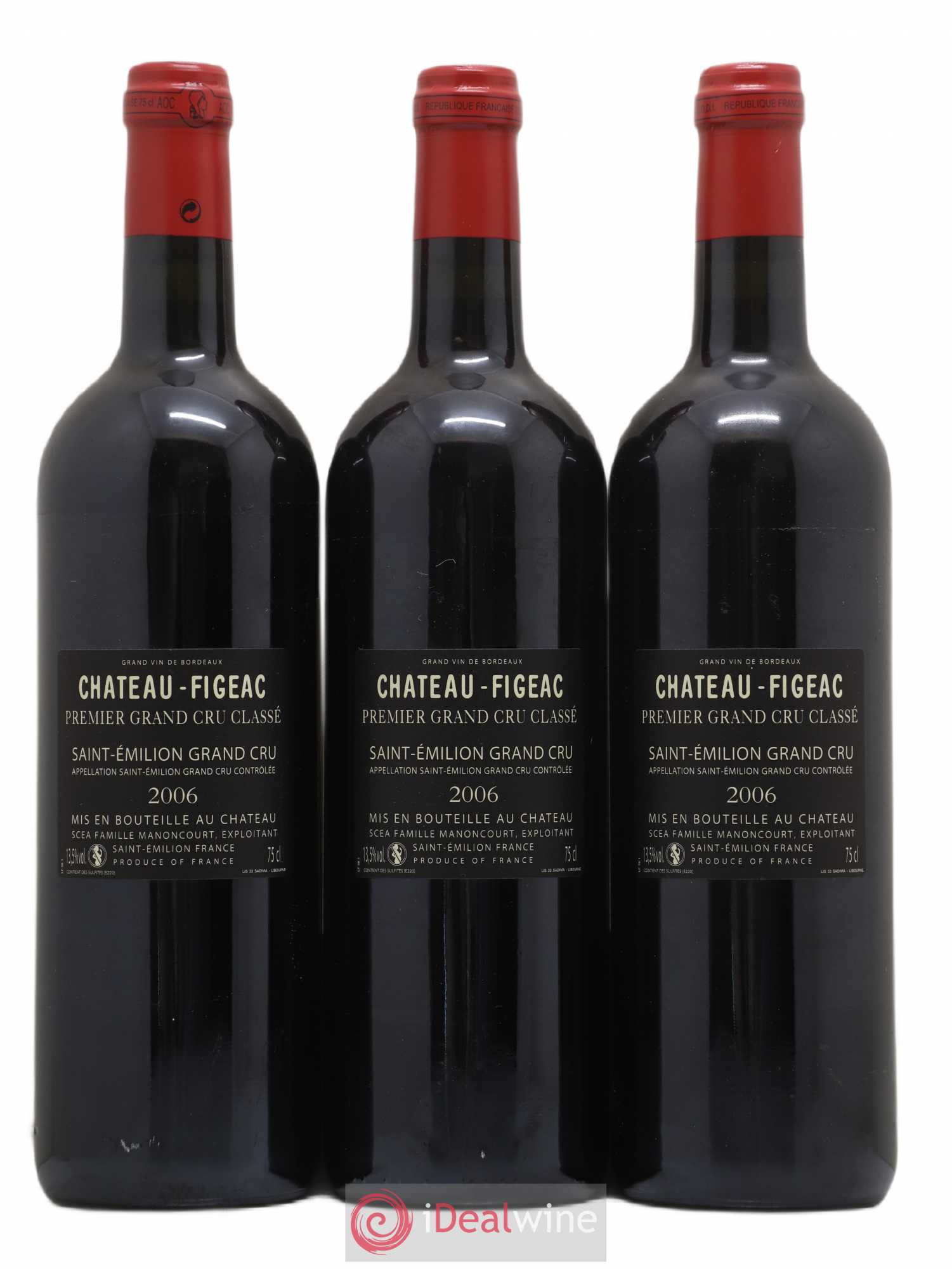 Château Figeac 1er Grand Cru Classé A 2006 - Lot de 3 bouteilles - 1