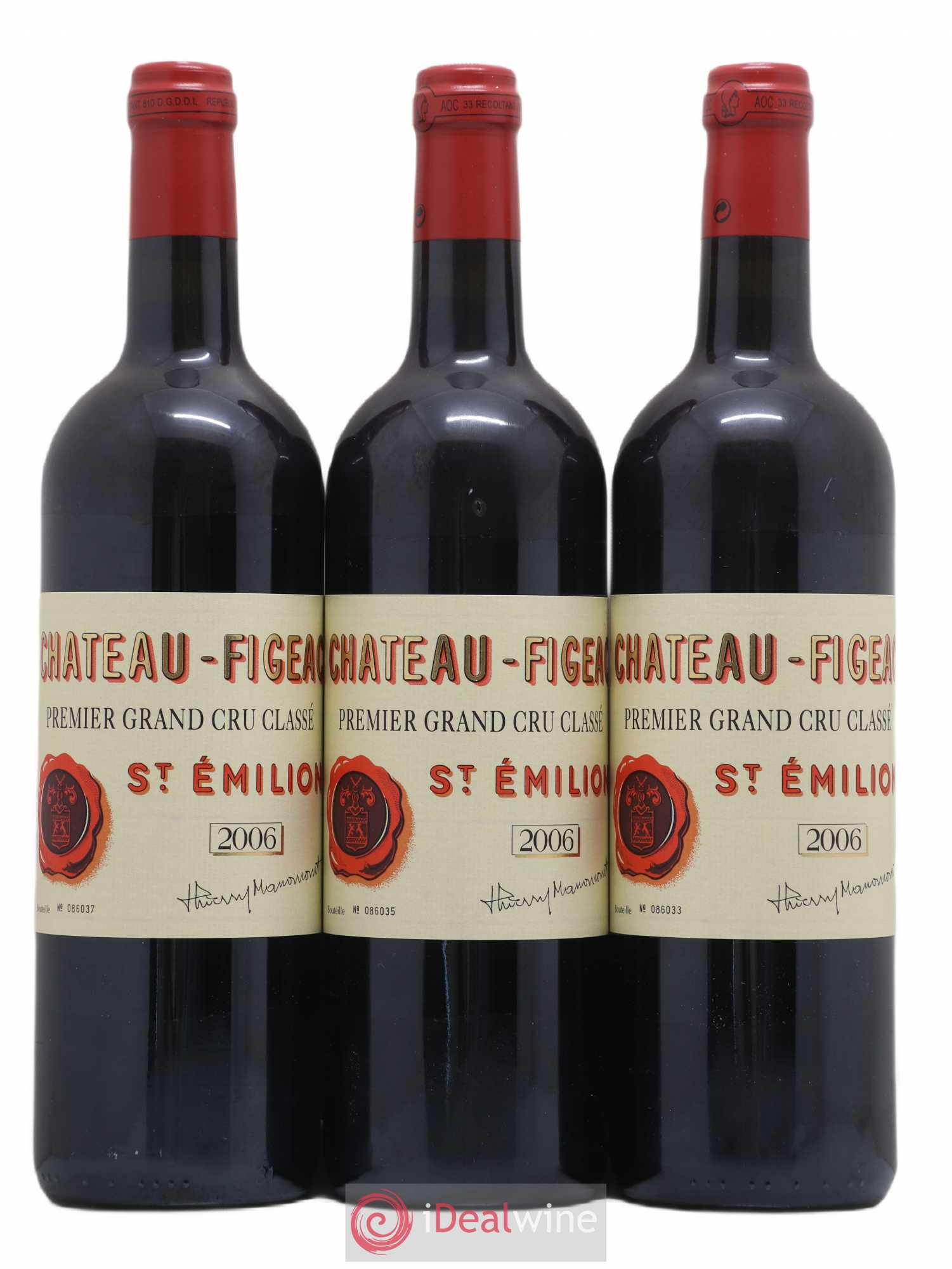 Château Figeac 1er Grand Cru Classé A 2006 - Lot de 3 bouteilles - 0