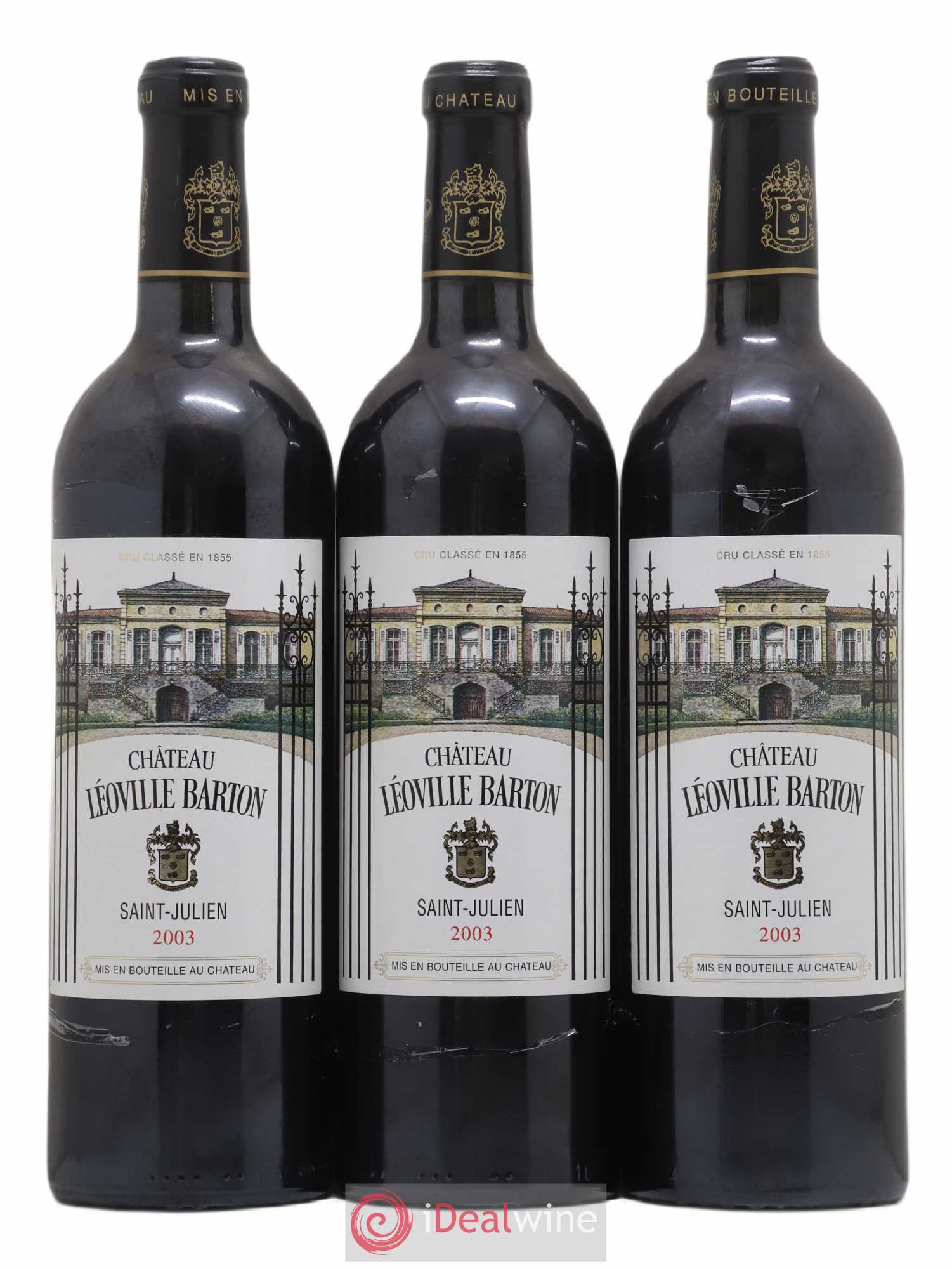 Château Léoville Barton 2ème Grand Cru Classé 2003 - Lot de 3 bouteilles - 0
