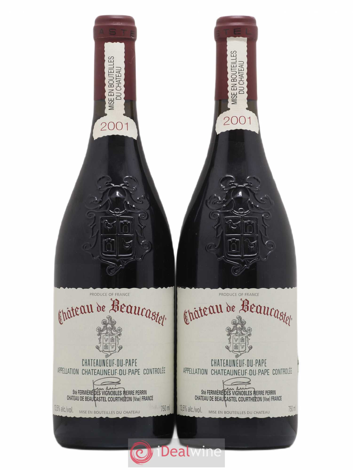 Châteauneuf-du-Pape Château de Beaucastel Famille Perrin 2001 - Lot de 2 bouteilles - 0