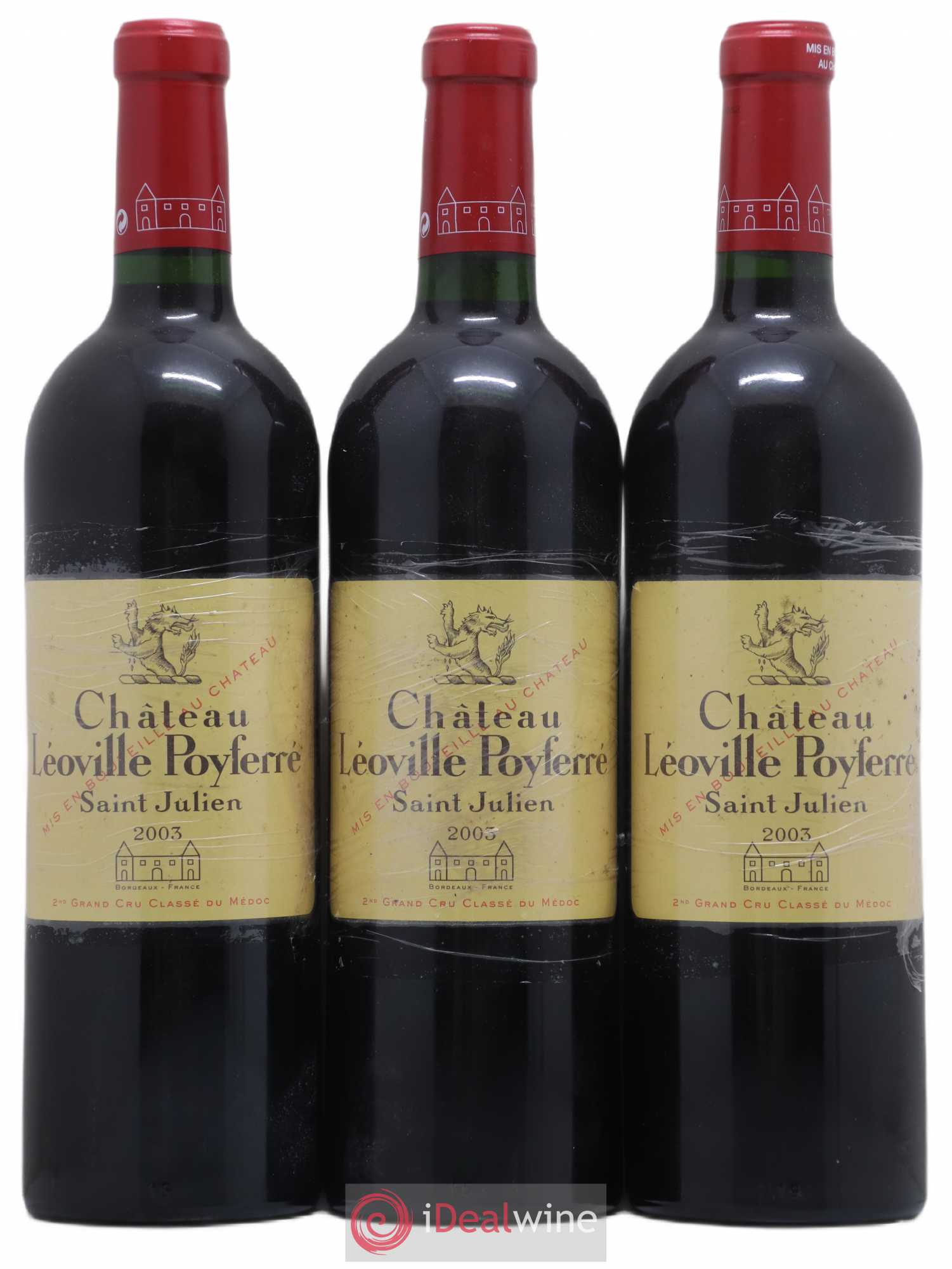 Château Léoville Poyferré 2ème Grand Cru Classé 2003 - Lot de 3 bouteilles - 0