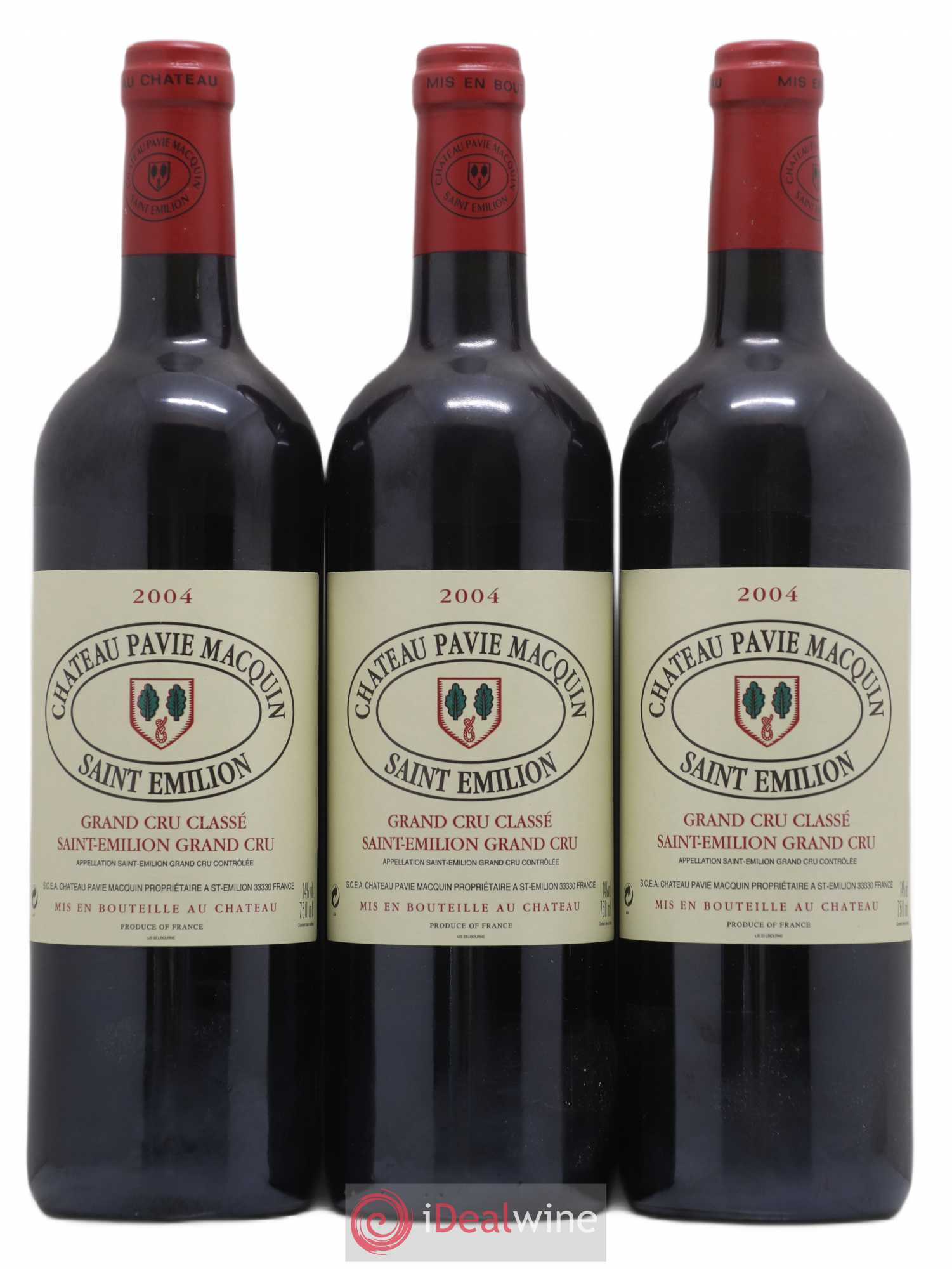 Château Pavie Macquin 1er Grand Cru Classé B (sans prix de réserve) 2004 - Lot de 3 bouteilles - 0