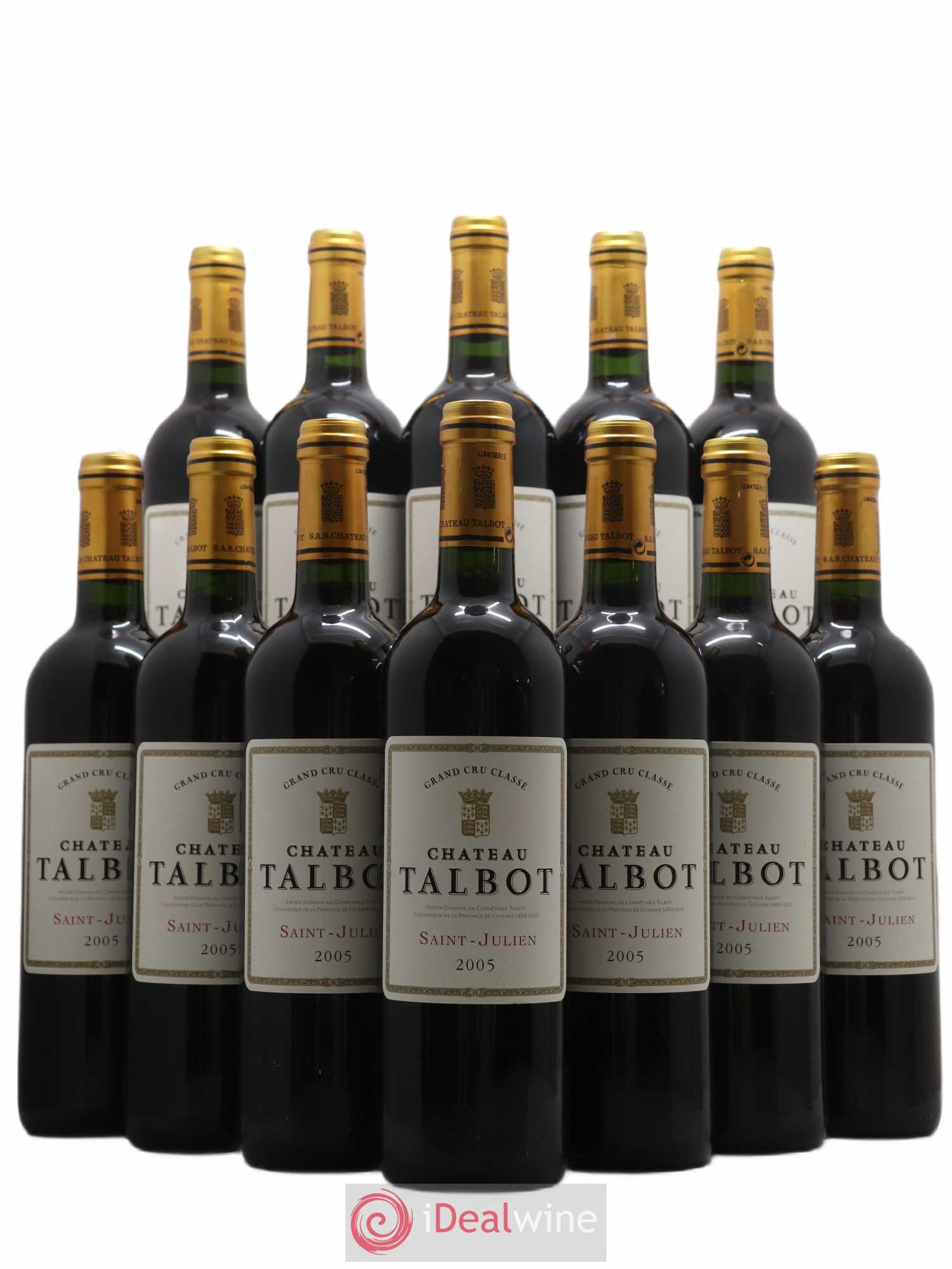 Château Talbot 4ème Grand Cru Classé 2005 - Lot de 12 bouteilles - 0