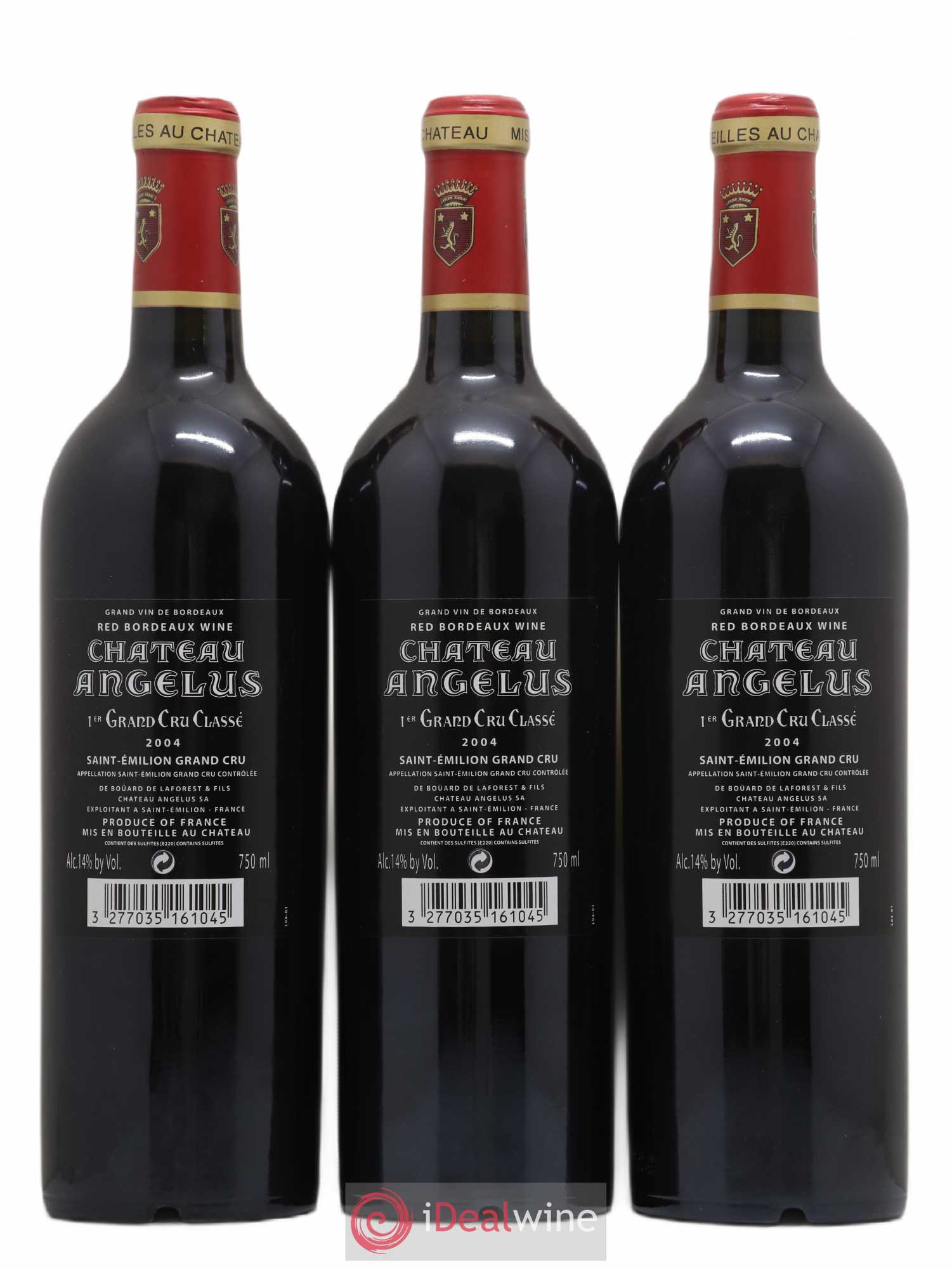 Château Angélus 1er Grand Cru Classé A 2004 - Lot de 3 bouteilles - 1