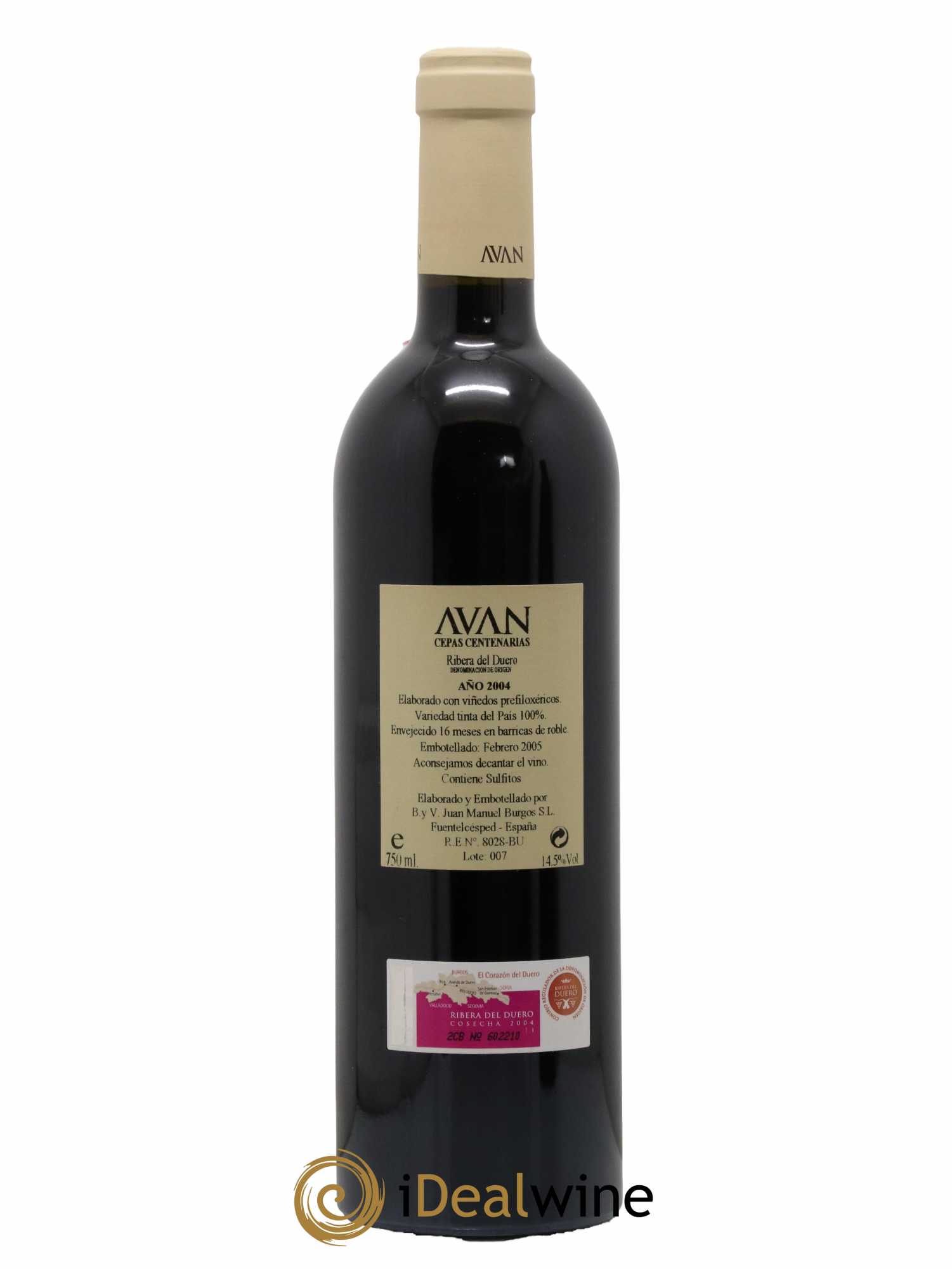 Ribera Del Duero DO Cepas Centenarias Avan 2004 - Posten von 1 Flasche - 1