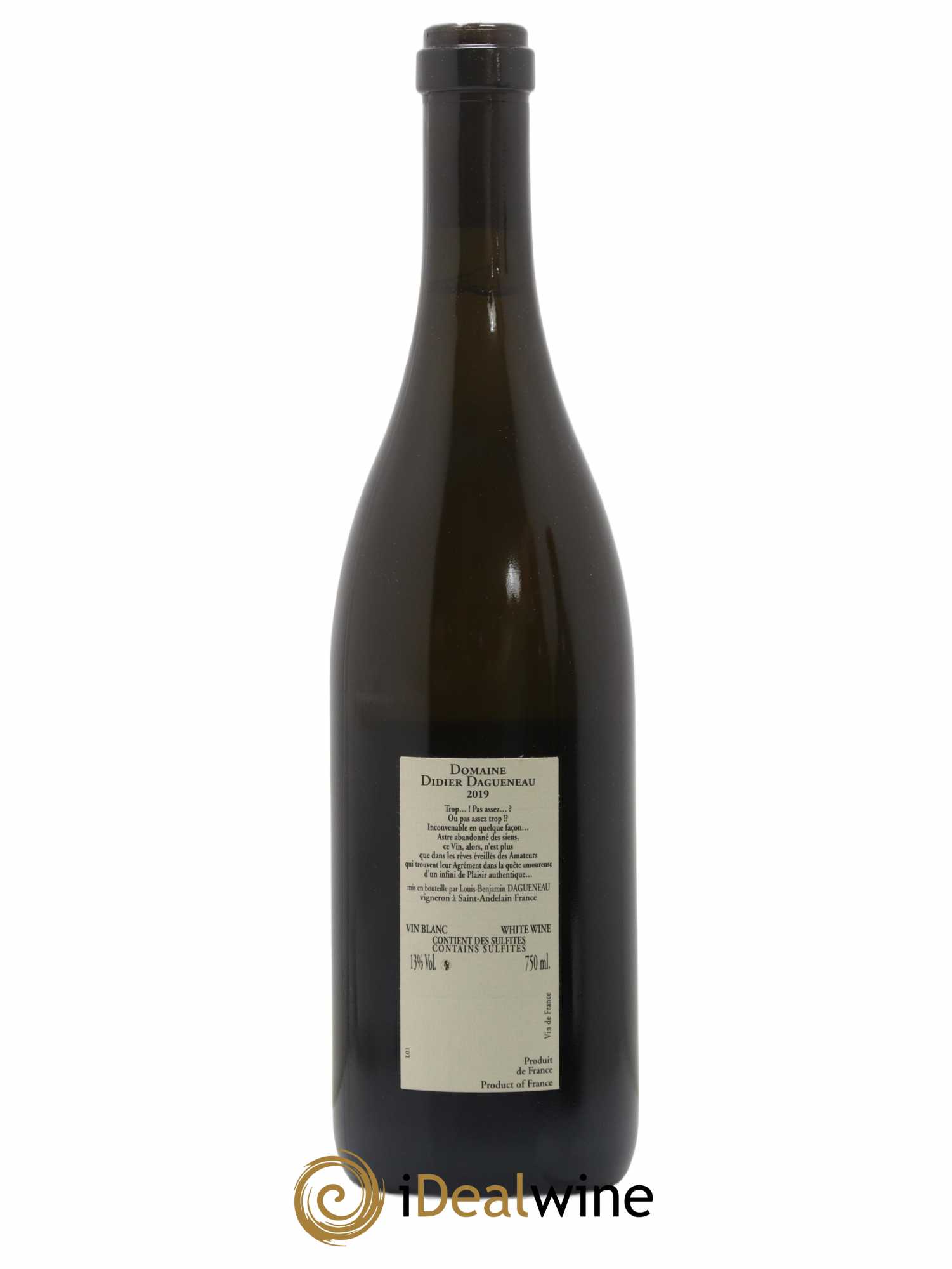 Vin de France Blanc Etc Dagueneau (Domaine Didier - Louis-Benjamin) 2019 - Lot de 1 bouteille - 1