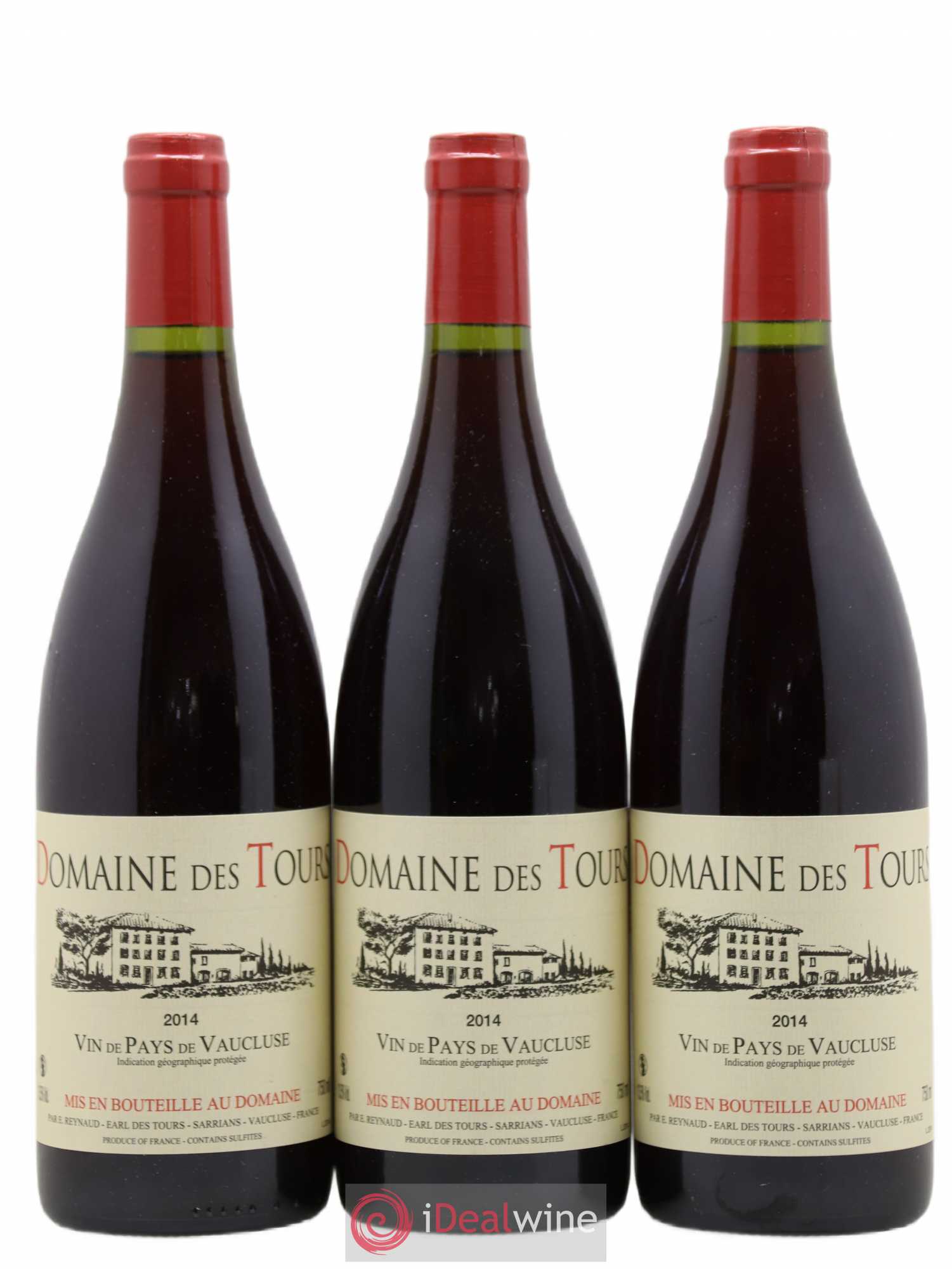 Vaucluse (Vin de Pays de Vaucluse) Domaine des Tours Emmanuel Reynaud 2014 - Lot de 3 bouteilles - 0