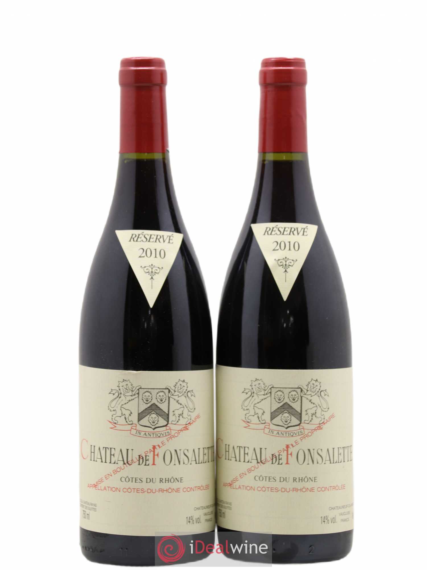 Côtes-du-Rhône Château de Fonsalette Emmanuel Reynaud 2010 - Lot de 2 bouteilles - 0