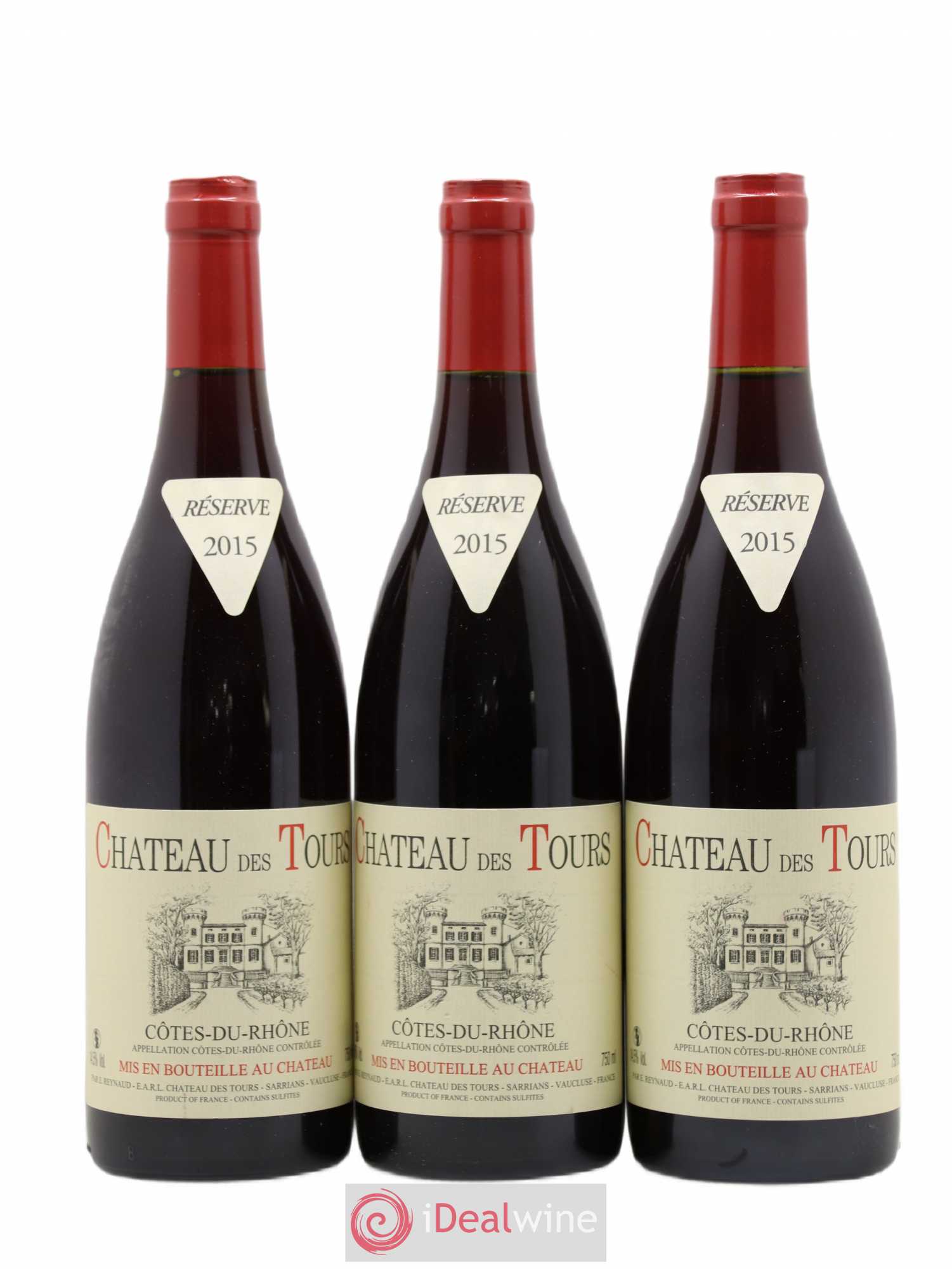 Côtes-du-Rhône Château des Tours Emmanuel Reynaud 2015 - Lot de 3 bouteilles - 0