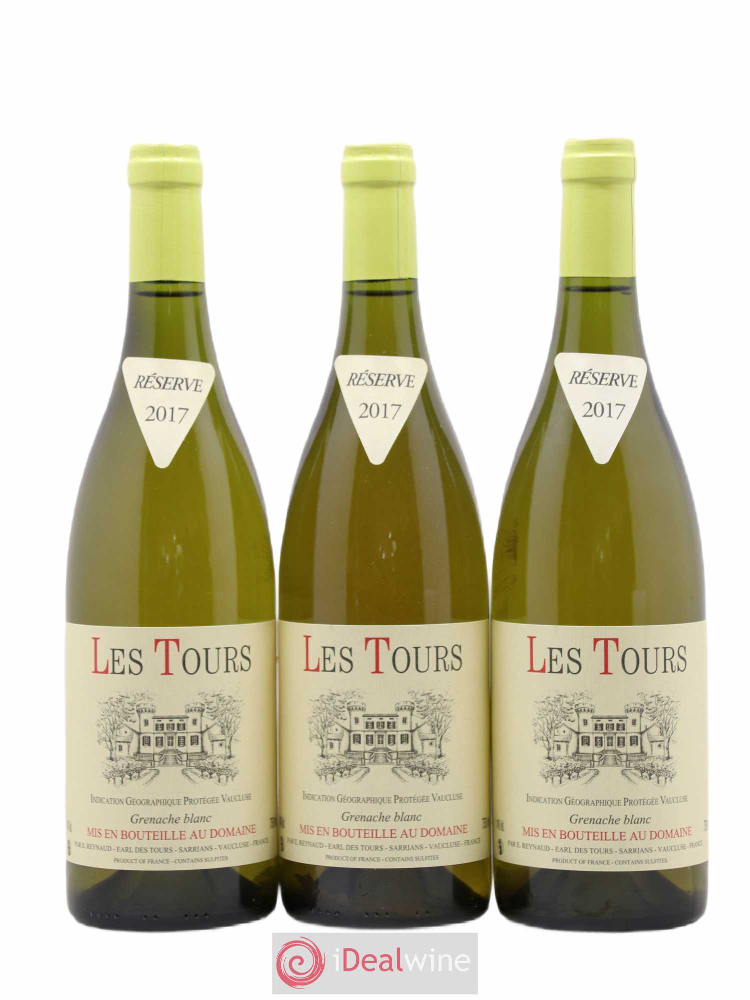 Vaucluse (Vin de Pays de Vaucluse) Les Tours Grenache Blanc Emmanuel Reynaud 2017 - Lot de 3 bouteilles - 0