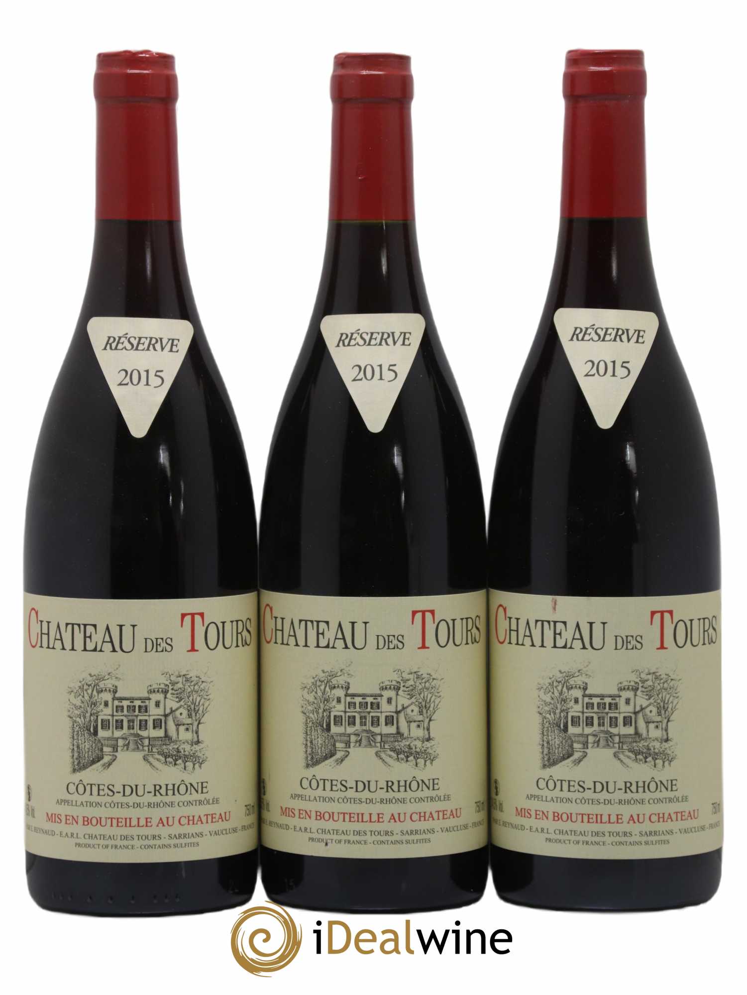 Côtes-du-Rhône Château des Tours Emmanuel Reynaud (sans prix de réserve) 2015 - Lot de 3 bouteilles - 0